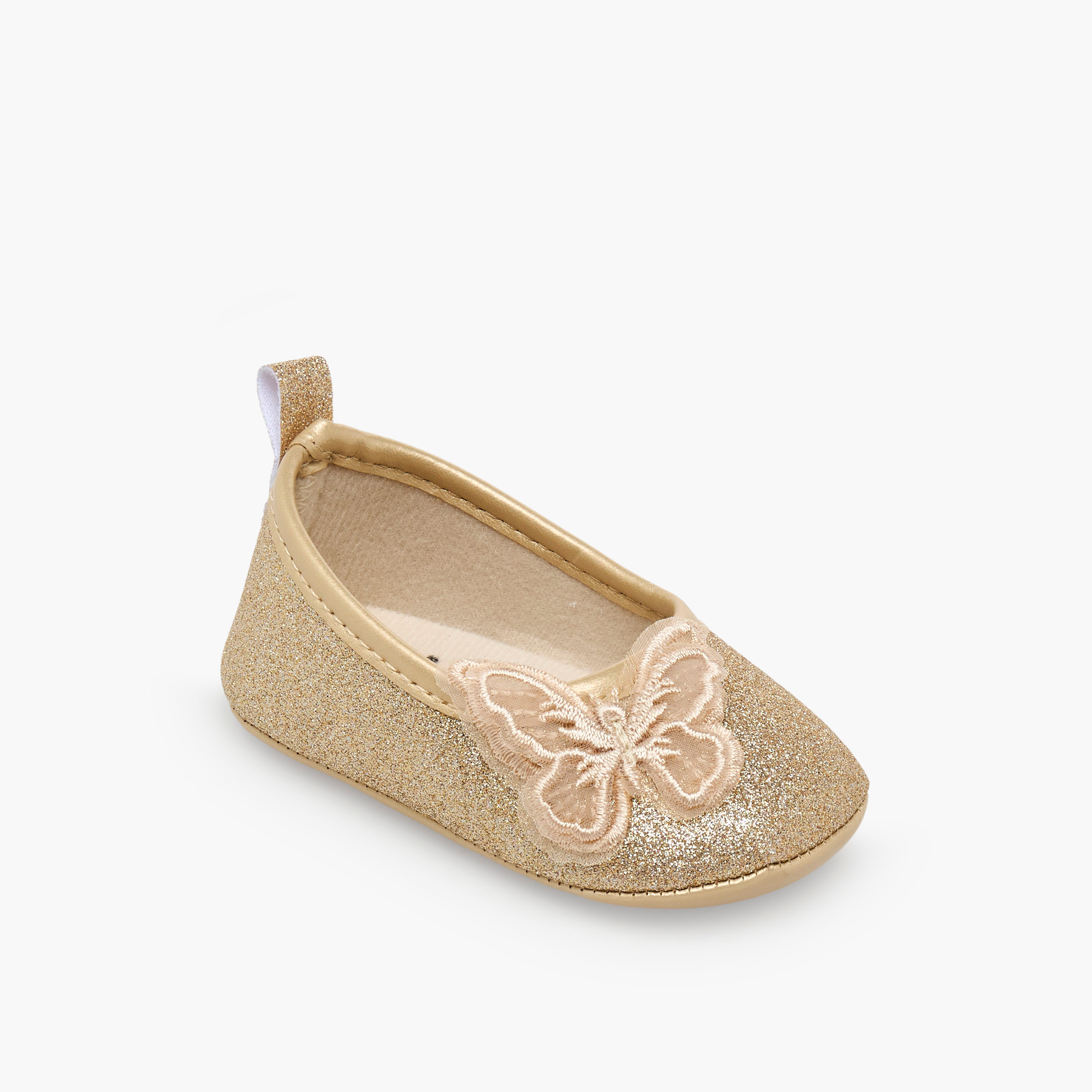 Juniors Booties with Pull Tab, Butterfly Applique-baby-girls-shoes-booties-image-2
