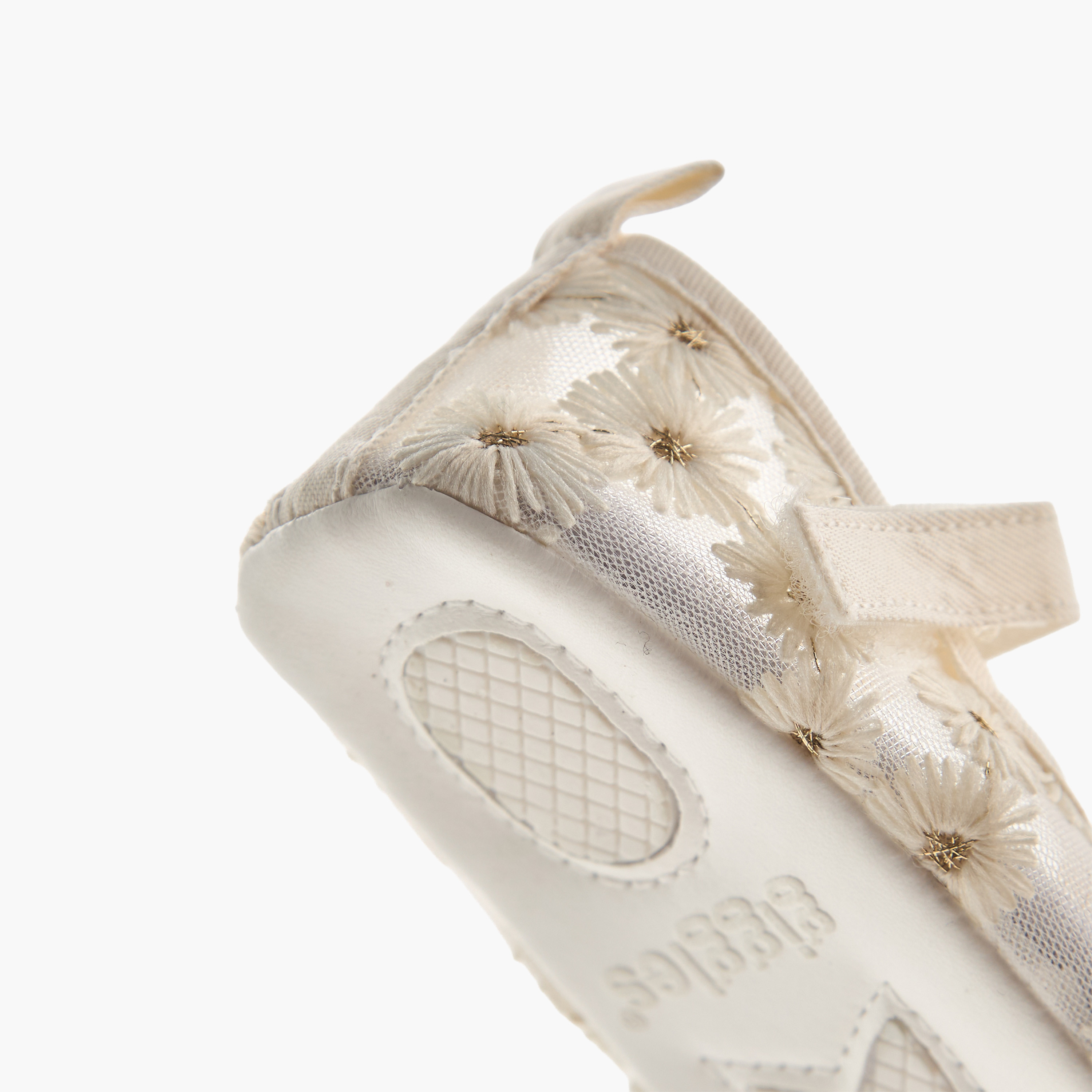 Giggles Shoes with Hook and Loop Closure, Floral Embroidered-baby-girls-shoes-closedshoes-image-5