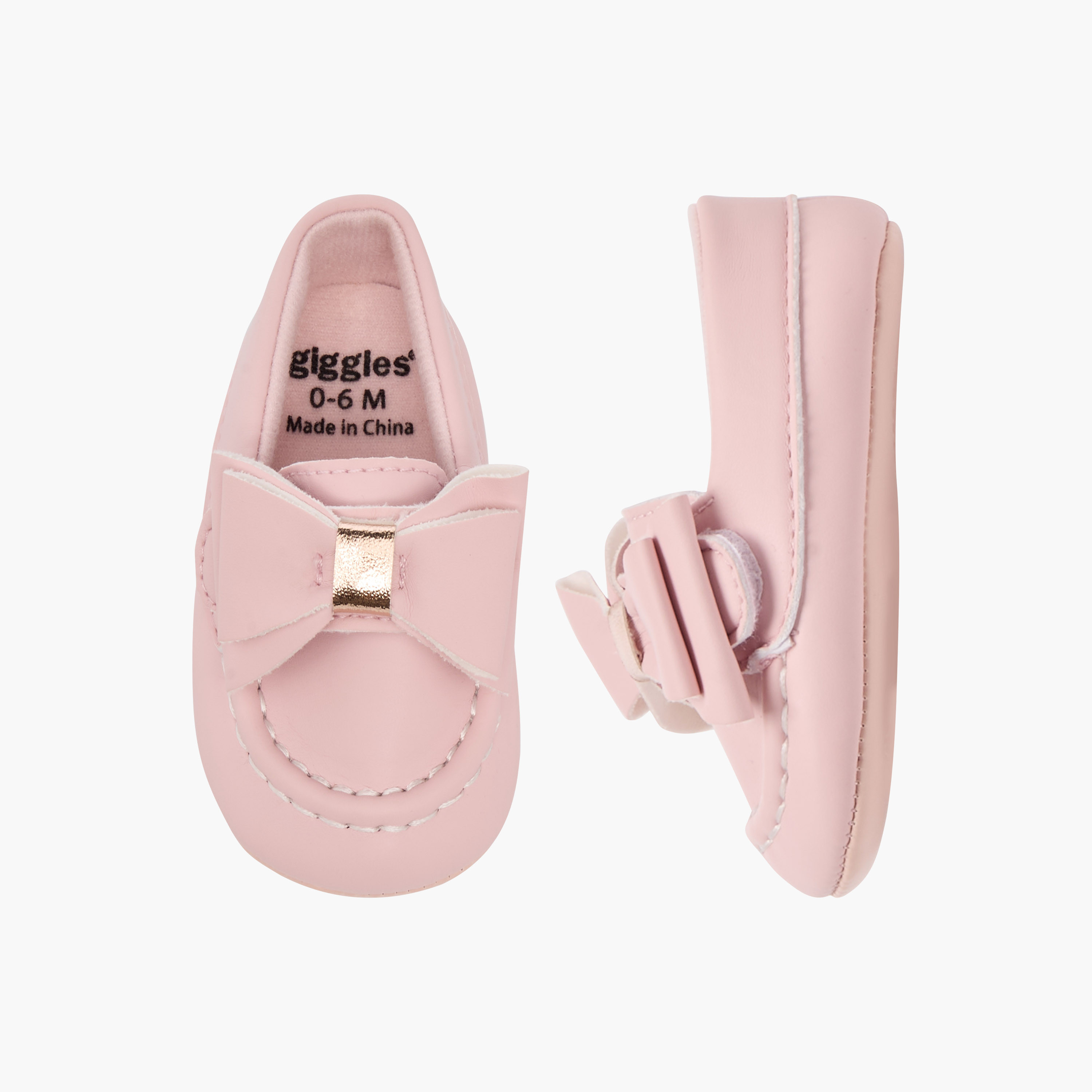 Giggles Bow Accent Slip-On Booties-baby-girls-shoes-closedshoes-image-1