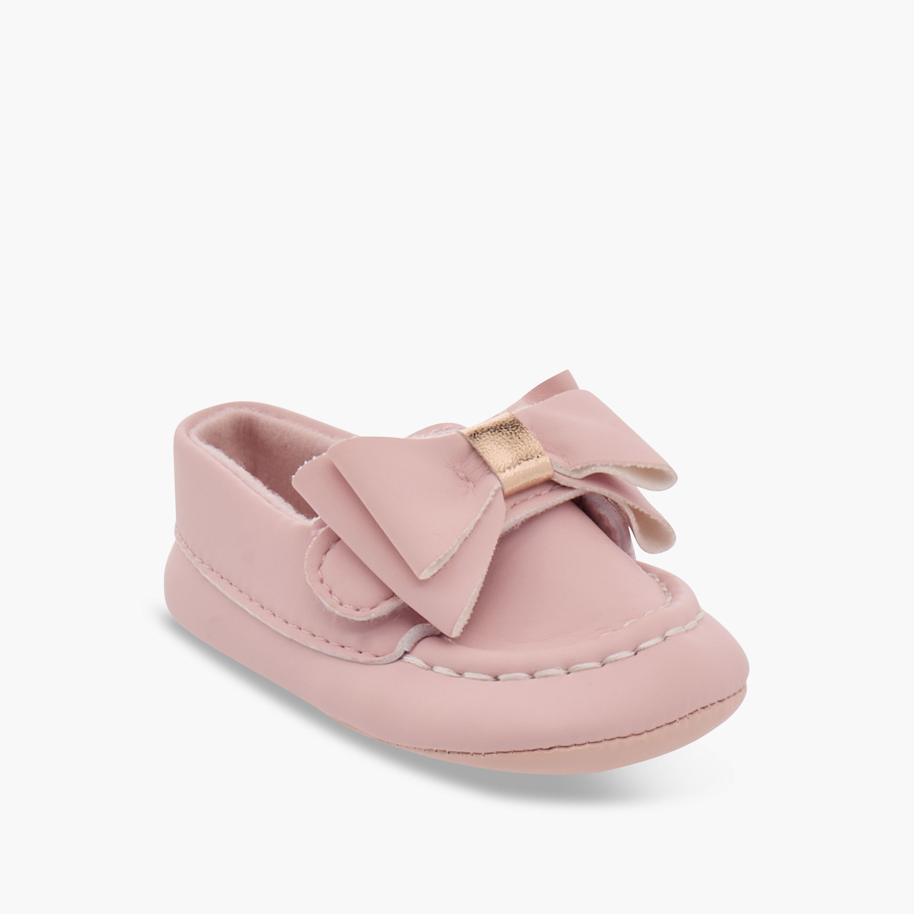 Giggles Bow Accent Slip-On Booties-baby-girls-shoes-closedshoes-image-2