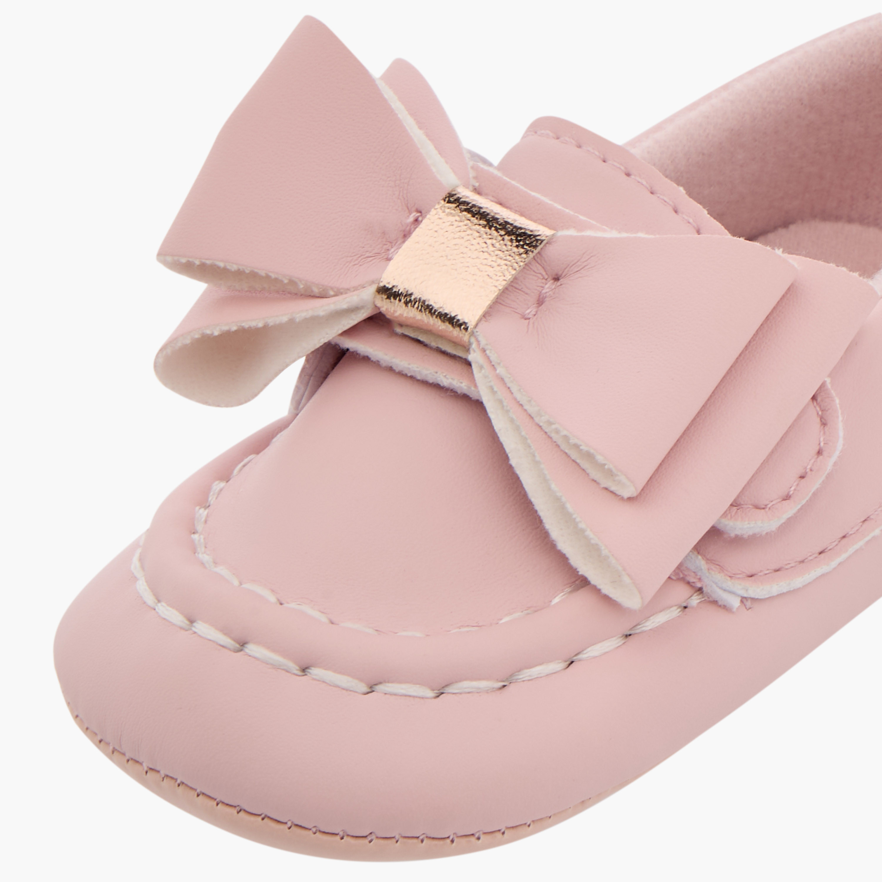 Giggles Bow Accent Slip-On Booties-baby-girls-shoes-closedshoes-image-4