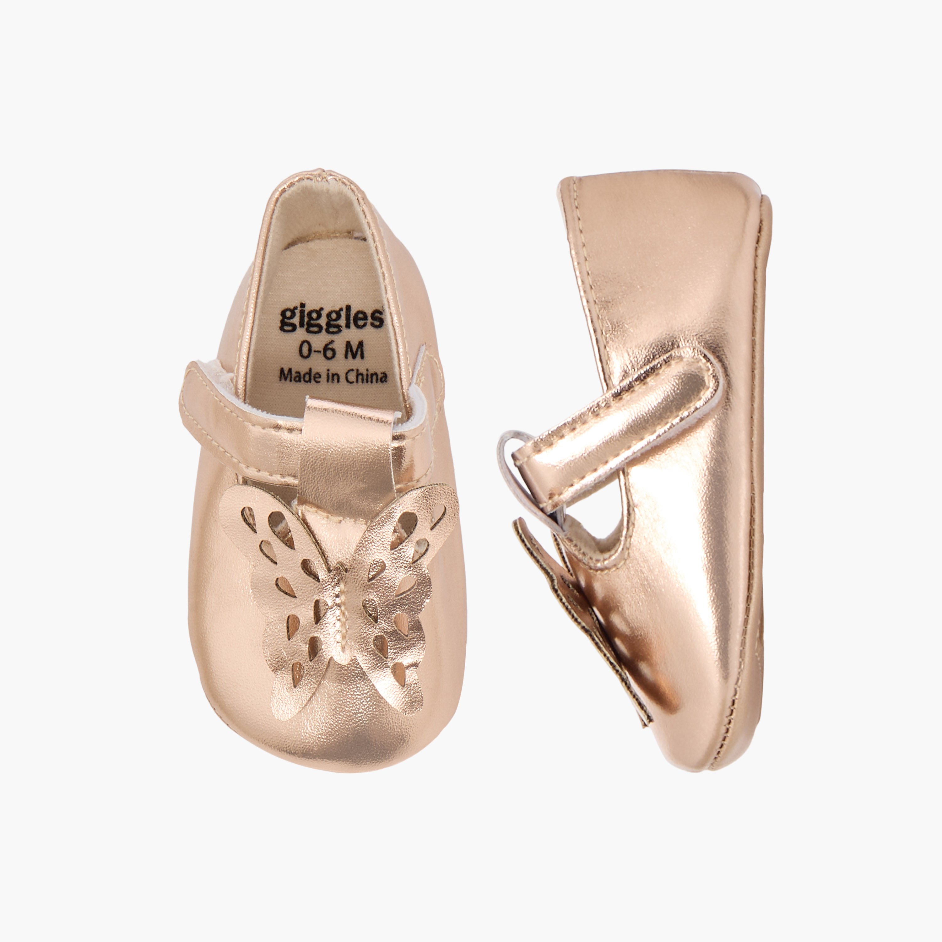 بوت بشريط إغلاق لاصق وزخارف فراشة من جيجلز-baby-girls-shoes-booties-image-5