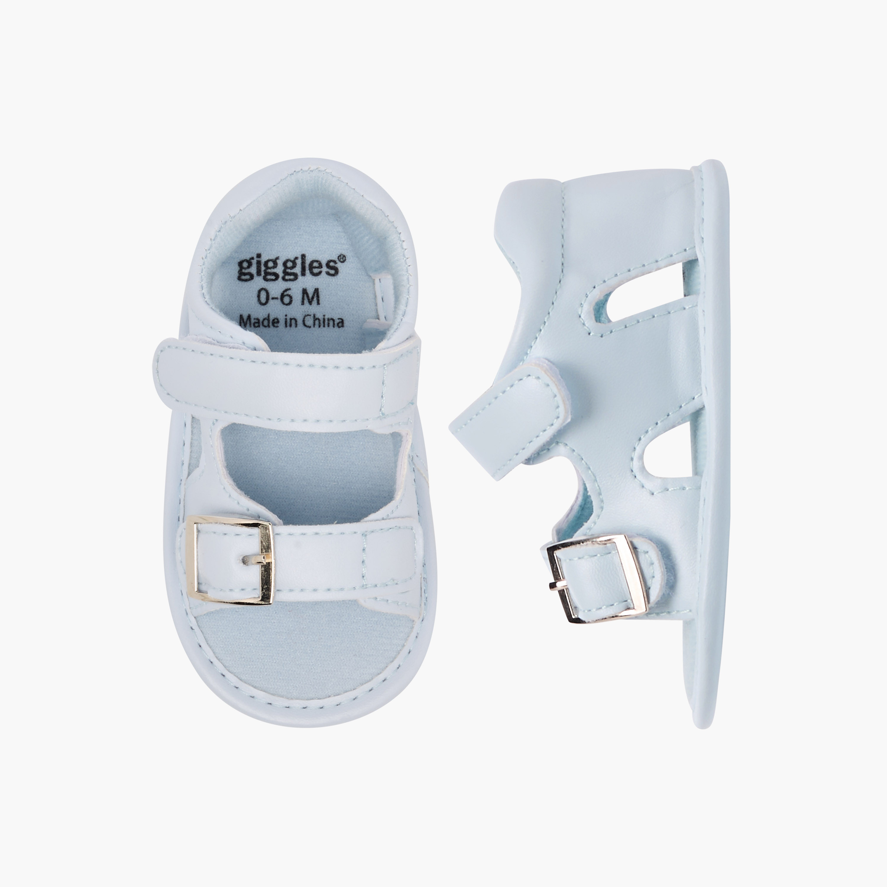 Giggles Buckle Accent Booties with Hook and Loop Closure-baby-boys-shoes-sandals-image-1