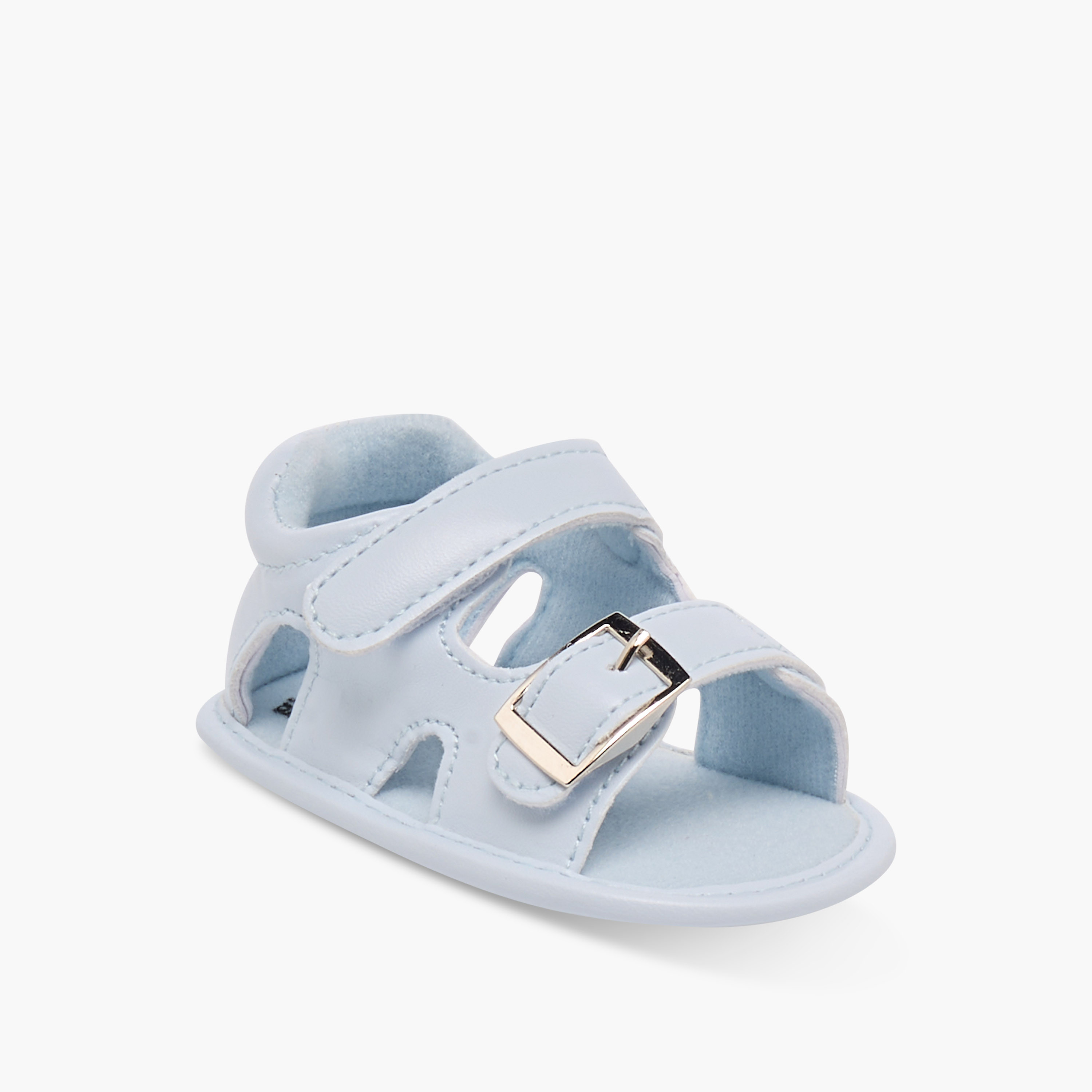 Giggles Buckle Accent Booties with Hook and Loop Closure-baby-boys-shoes-sandals-image-2