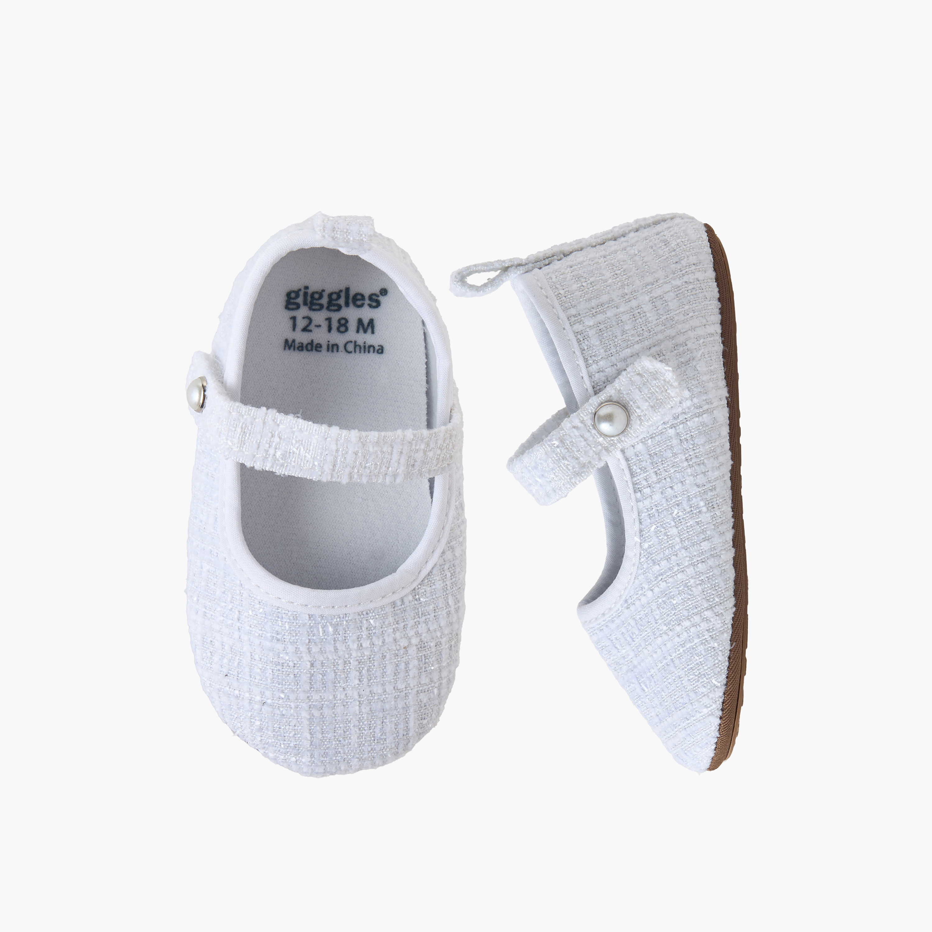 حذاء أطفال مع شريط إغلاق لاصق من جيجلز-baby-girls-shoes-booties-image-1