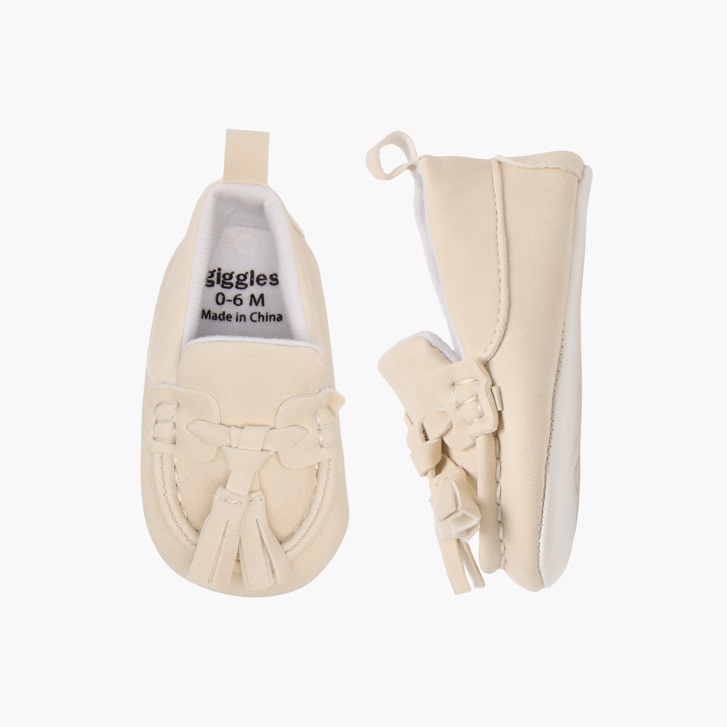 Giggles Solid Slip-On Booties with Tassels-baby-boys-shoes-booties-image-1