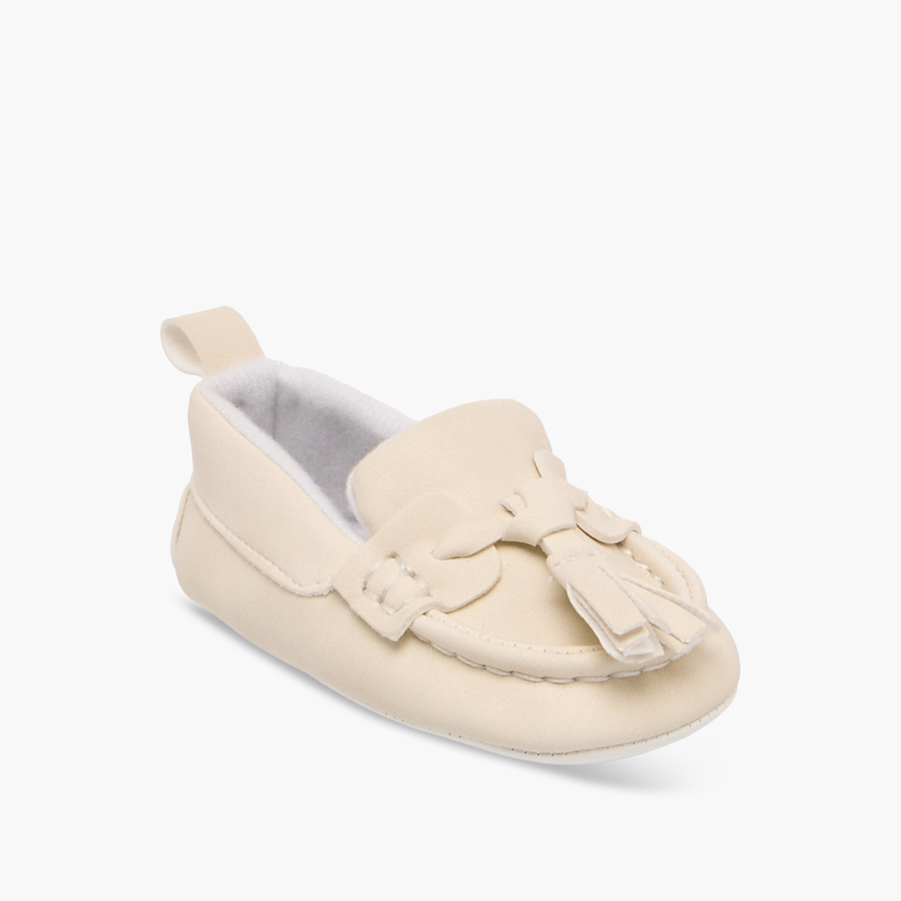 Giggles Solid Slip-On Booties with Tassels-baby-boys-shoes-booties-image-2