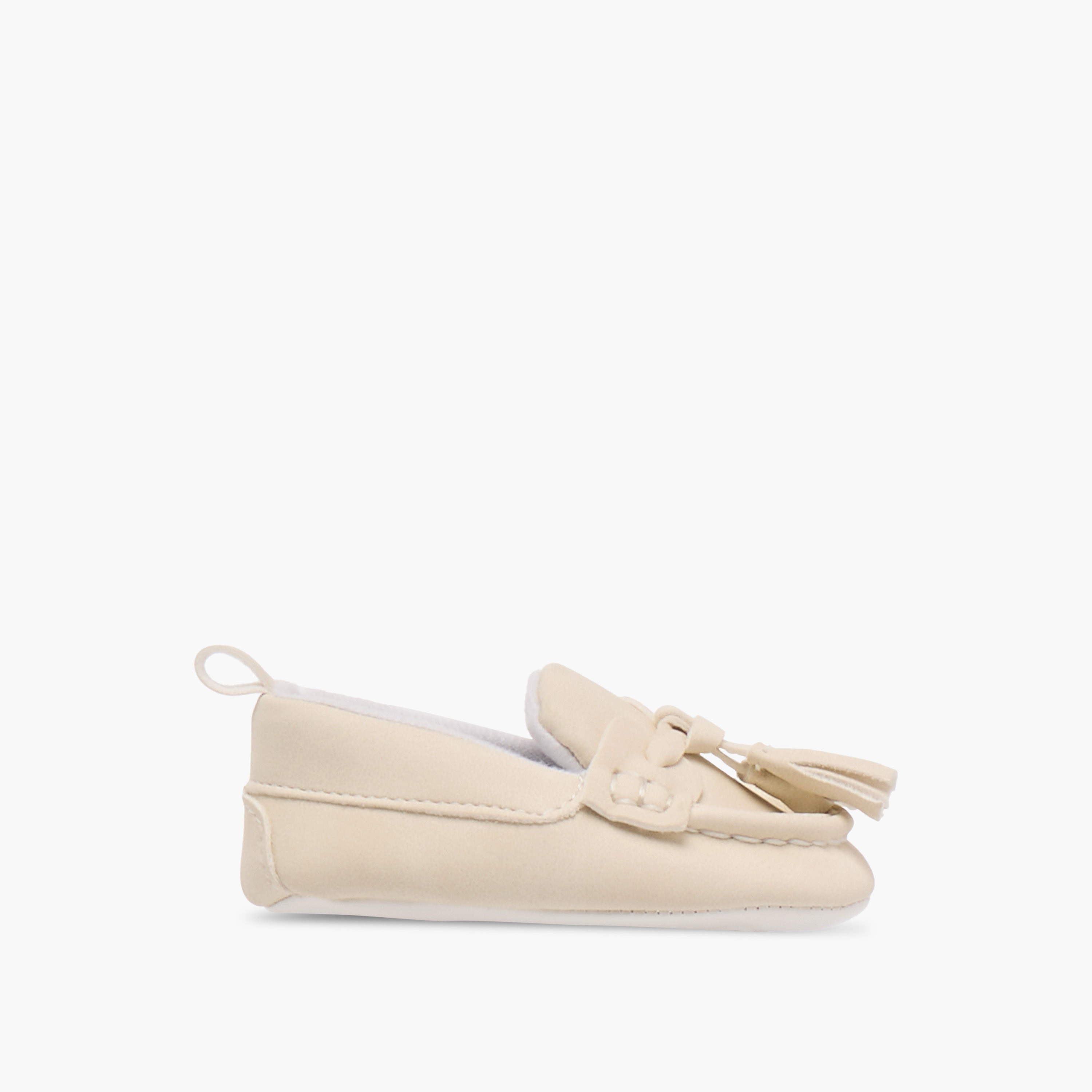 Giggles Solid Slip-On Booties with Tassels-baby-boys-shoes-booties-image-3