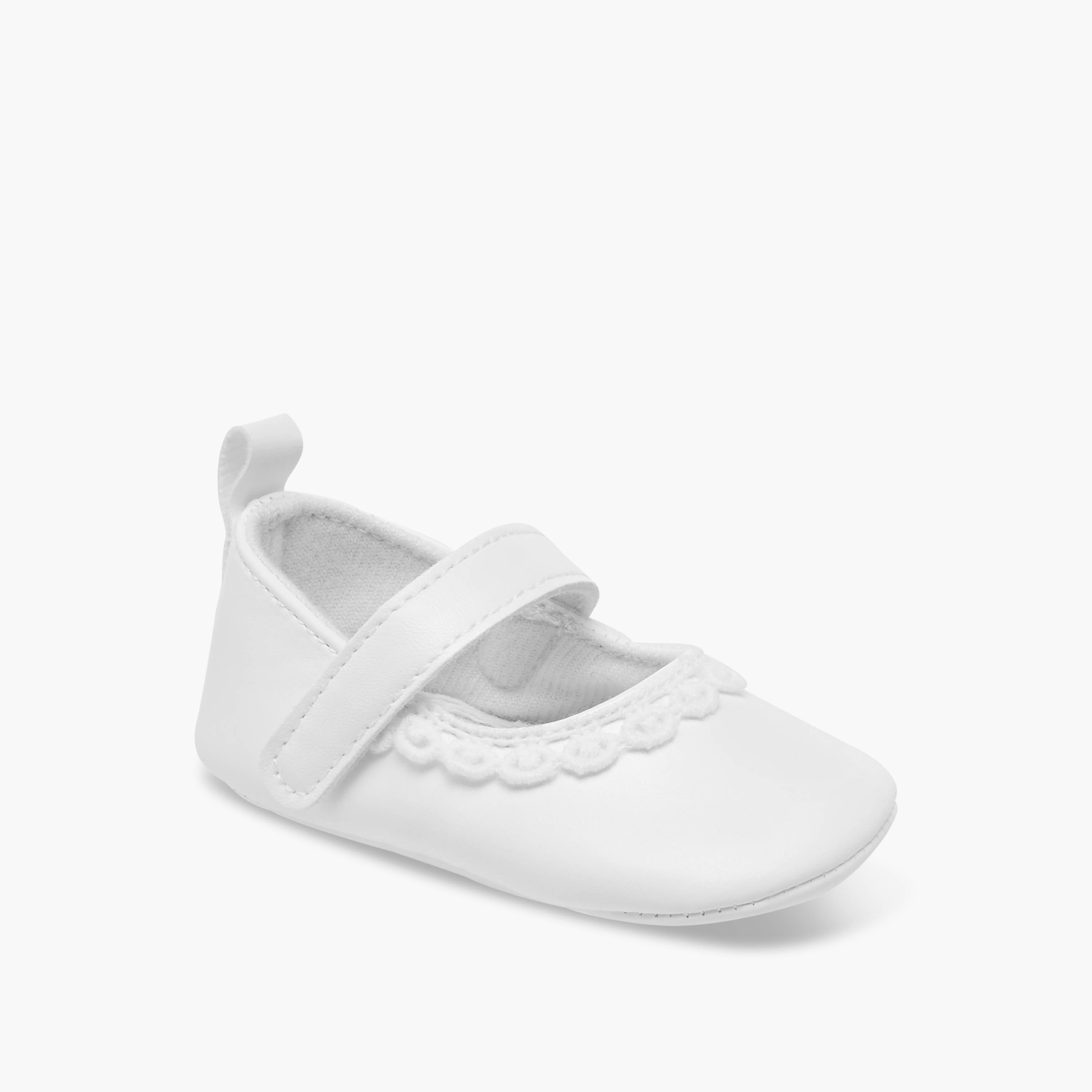 Juniors Lace Trim Booties with Hook and Loop Closure-baby-girls-shoes-booties-image-2