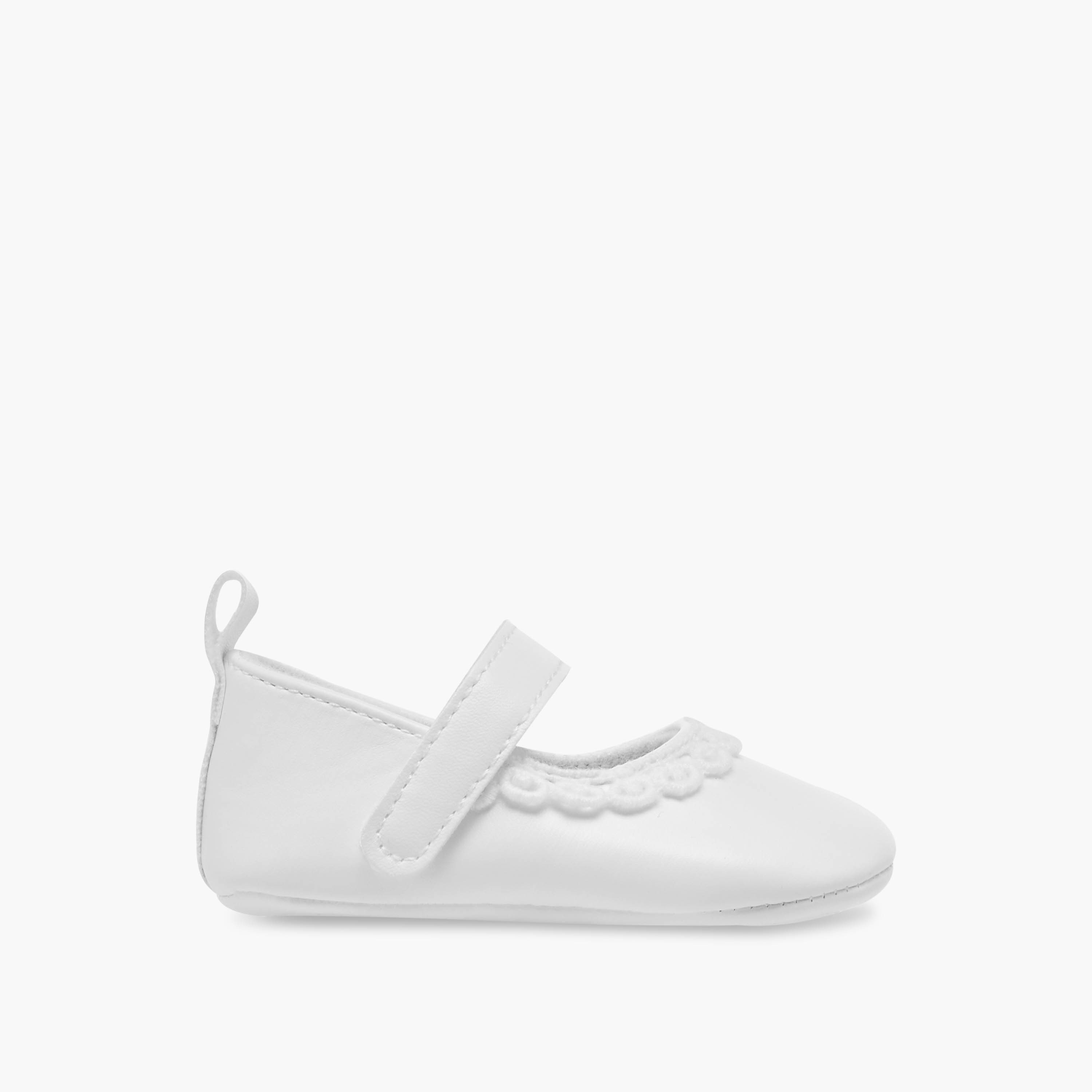 Juniors Lace Trim Booties with Hook and Loop Closure-baby-girls-shoes-booties-image-3