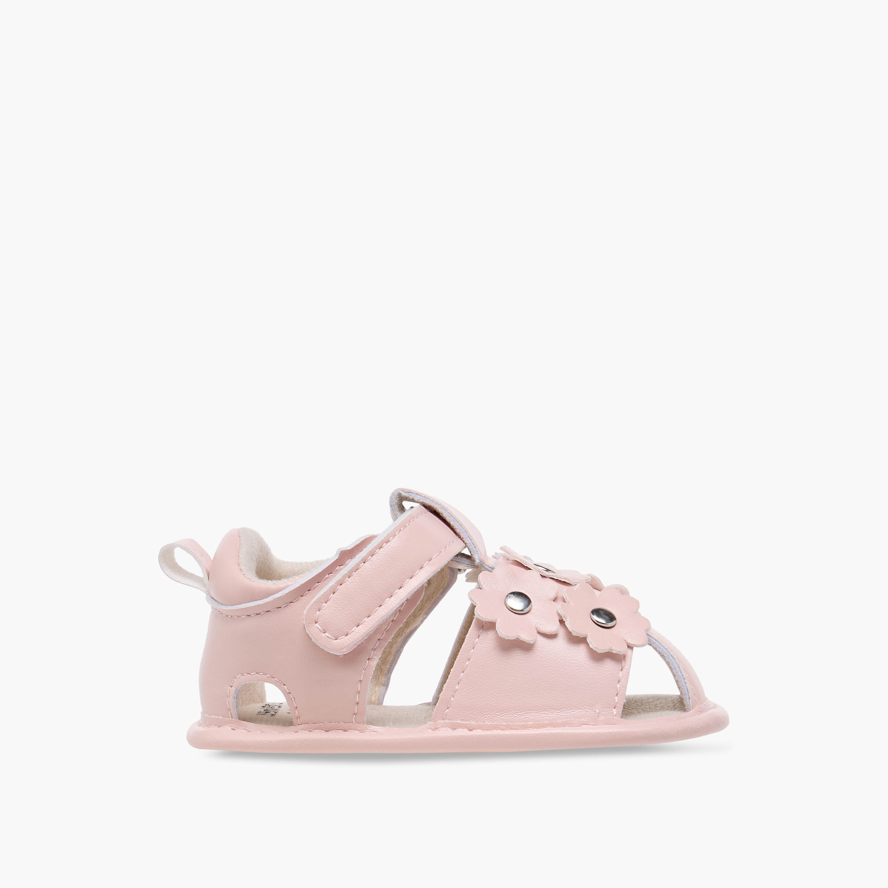 Juniors Floral Accent Booties with Hook and Loop Closure-baby-girls-shoes-sandals-image-3