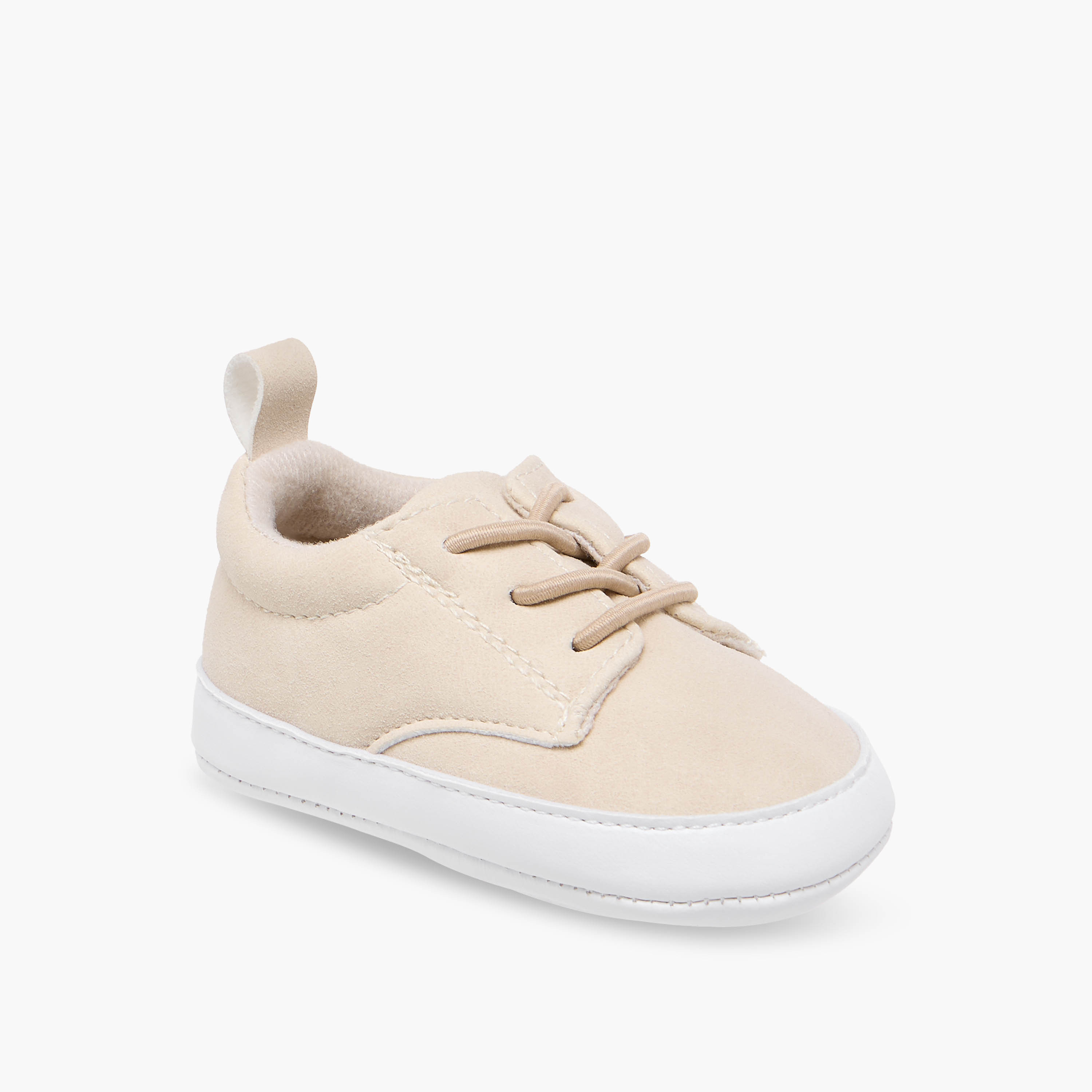 Juniors Solid Lace-Up Booties with Pull Tabs-baby-boys-shoes-closedshoes-image-2