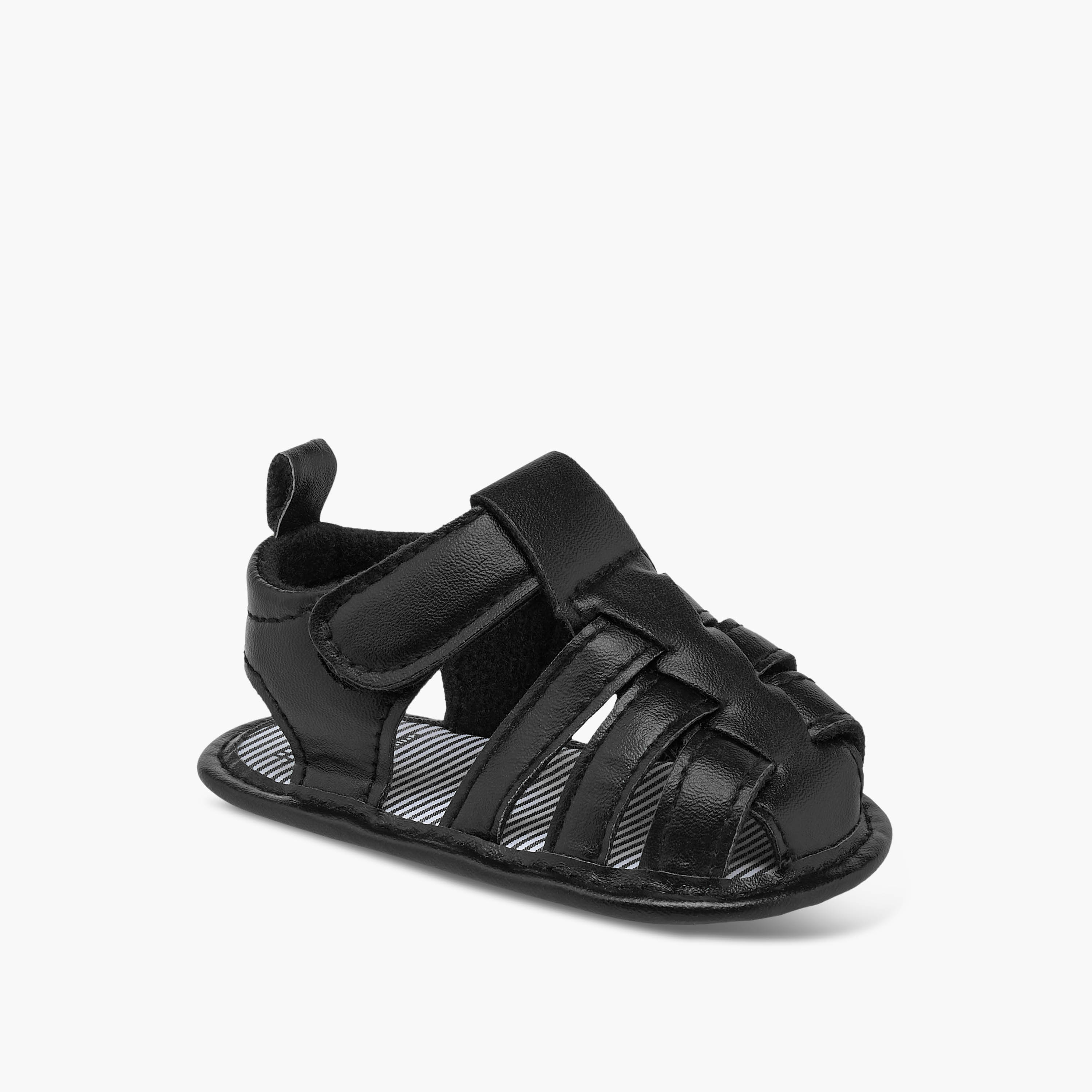 Juniors Solid Booties with Hook and Loop Closure-baby-boys-shoes-sandals-image-2