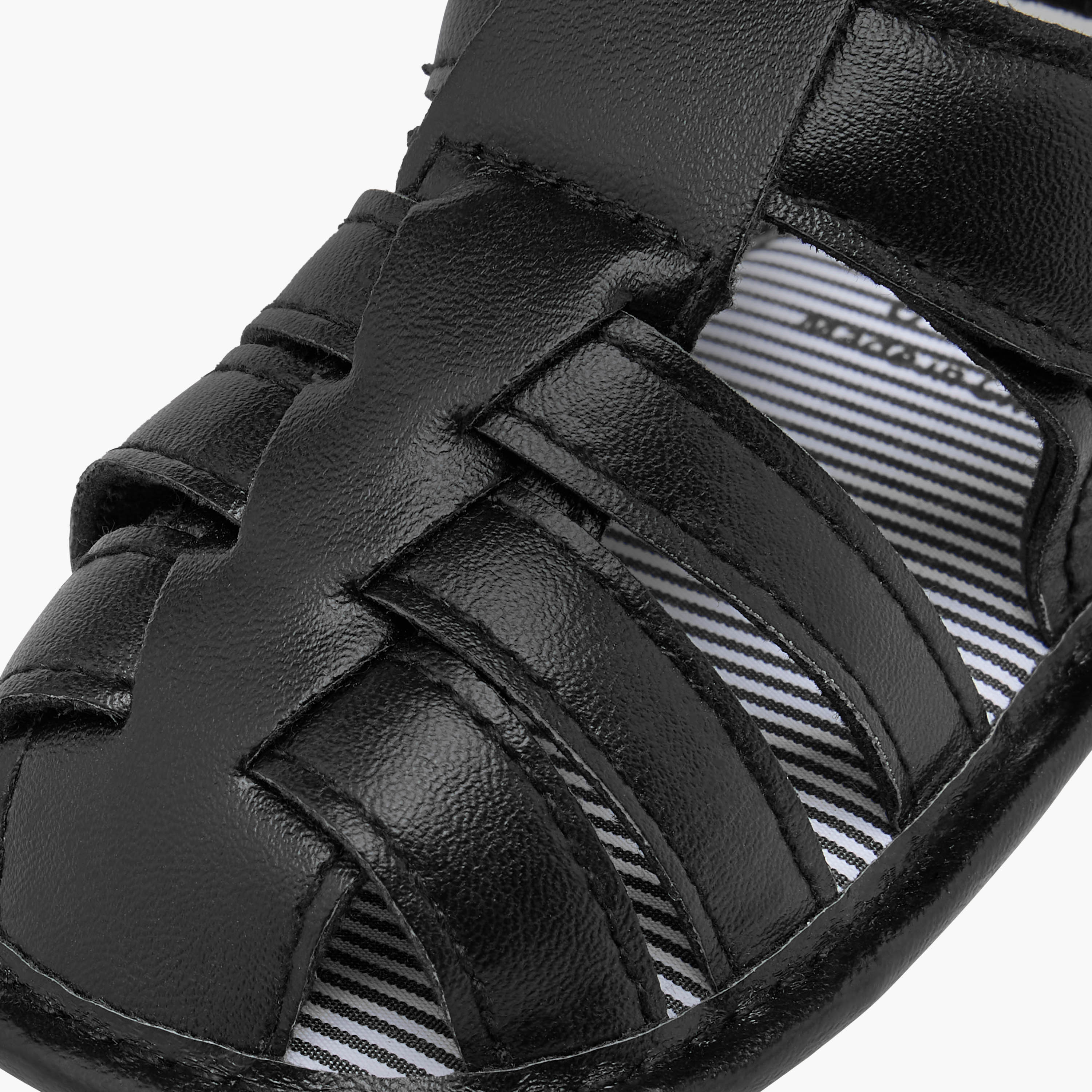 Juniors Solid Booties with Hook and Loop Closure-baby-boys-shoes-sandals-image-4