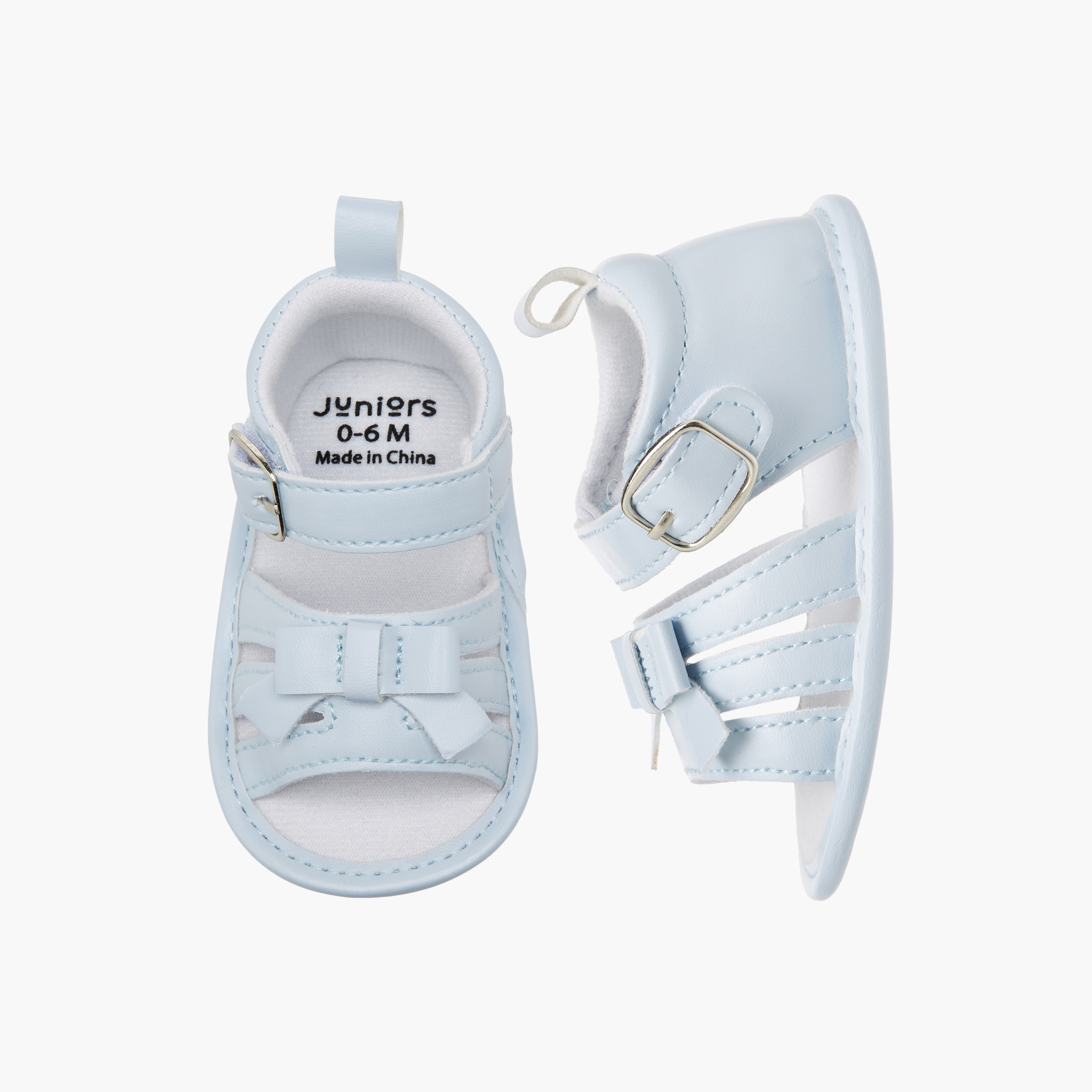 Juniors Bow Detail Booties with Buckle Closure-baby-girls-shoes-closedshoes-image-1