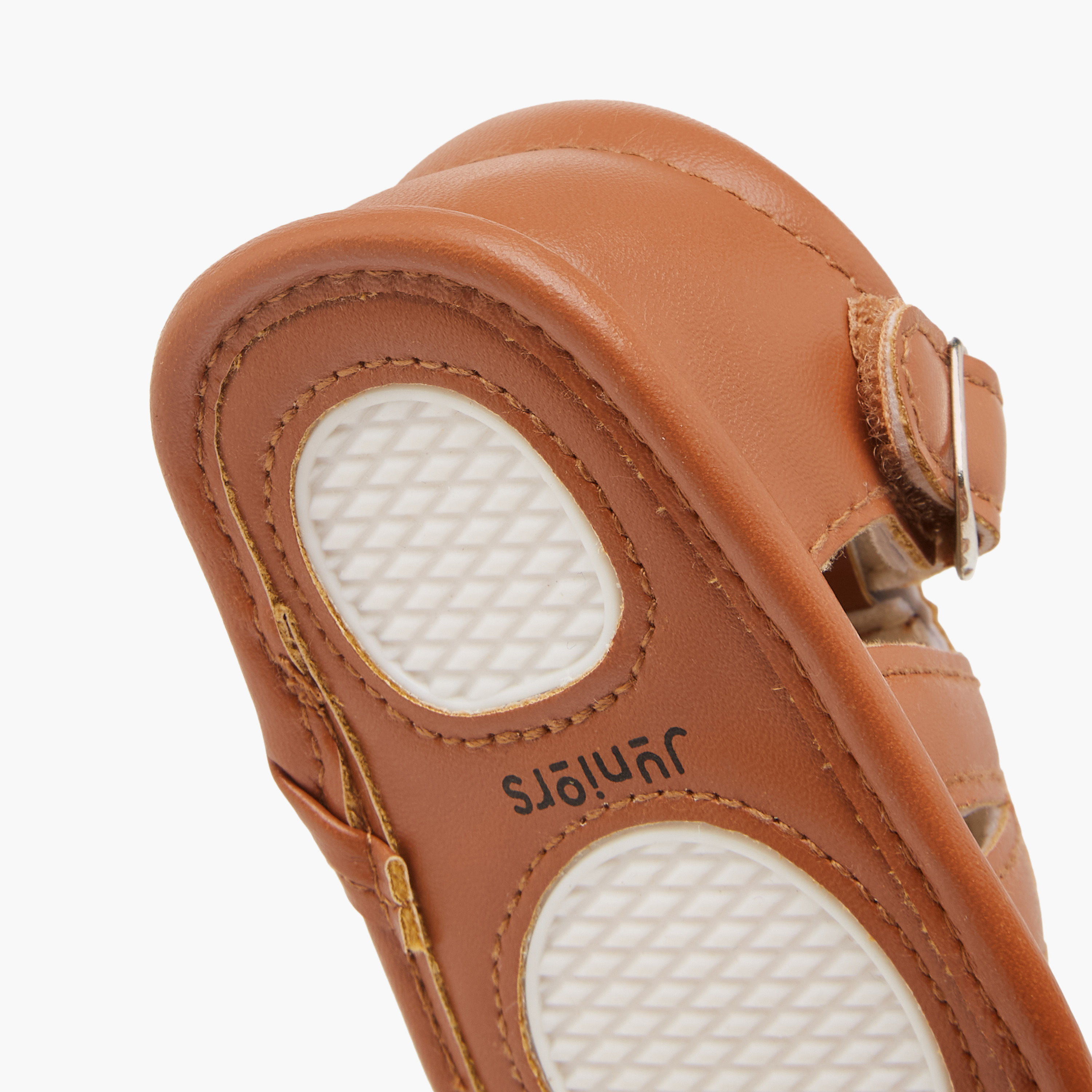 Juniors Textured Booties with Buckle Closure-baby-boys-shoes-closedshoes-image-5