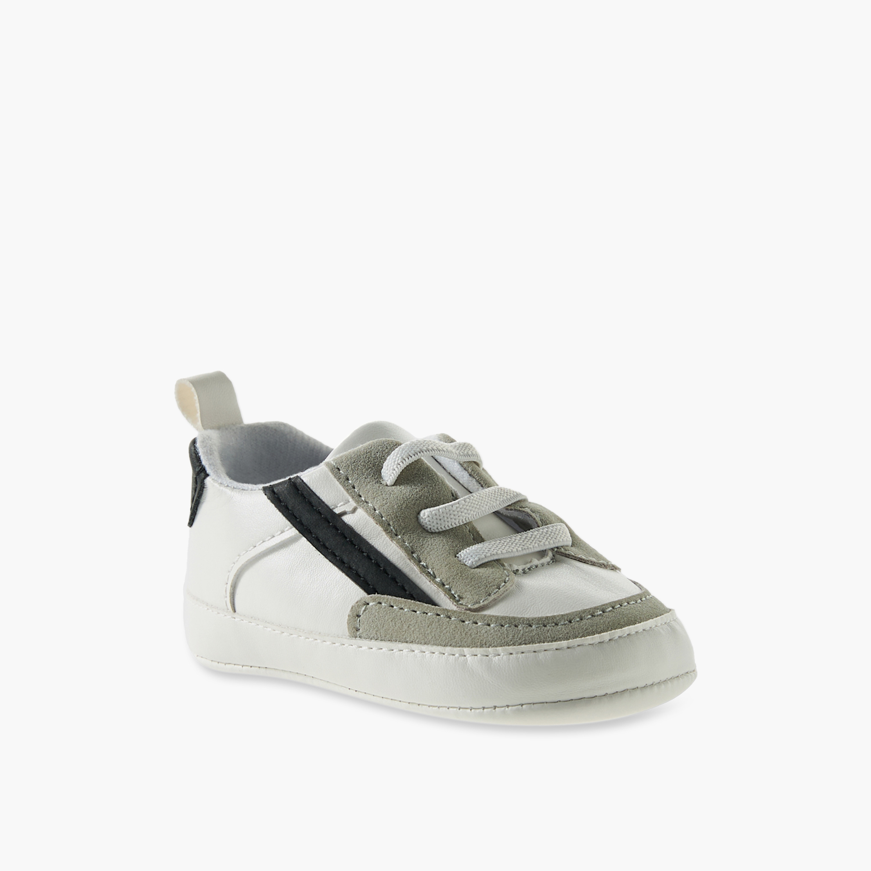Juniors Booties with Lace-Up Design, Colourblock-baby-boys-shoes-booties-image-2