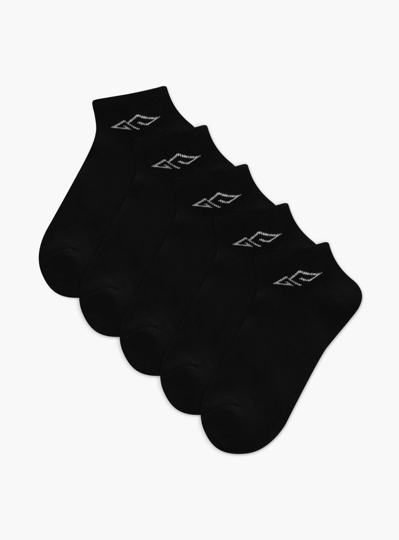 جوارب رياضية مبطنة طول الكاحل بطبعات الشعار من أوكلان من شو إكسبرس - طقم من 5 أزواج-girls-accessories-socks-image-1
