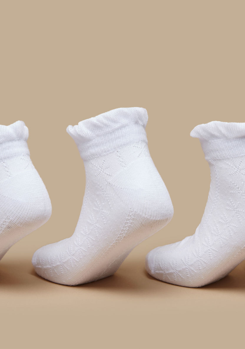 Juniors Textured Ankle Length Socks with Ruffle Hem - Set of 5-Boy%27s Socks-image-2
