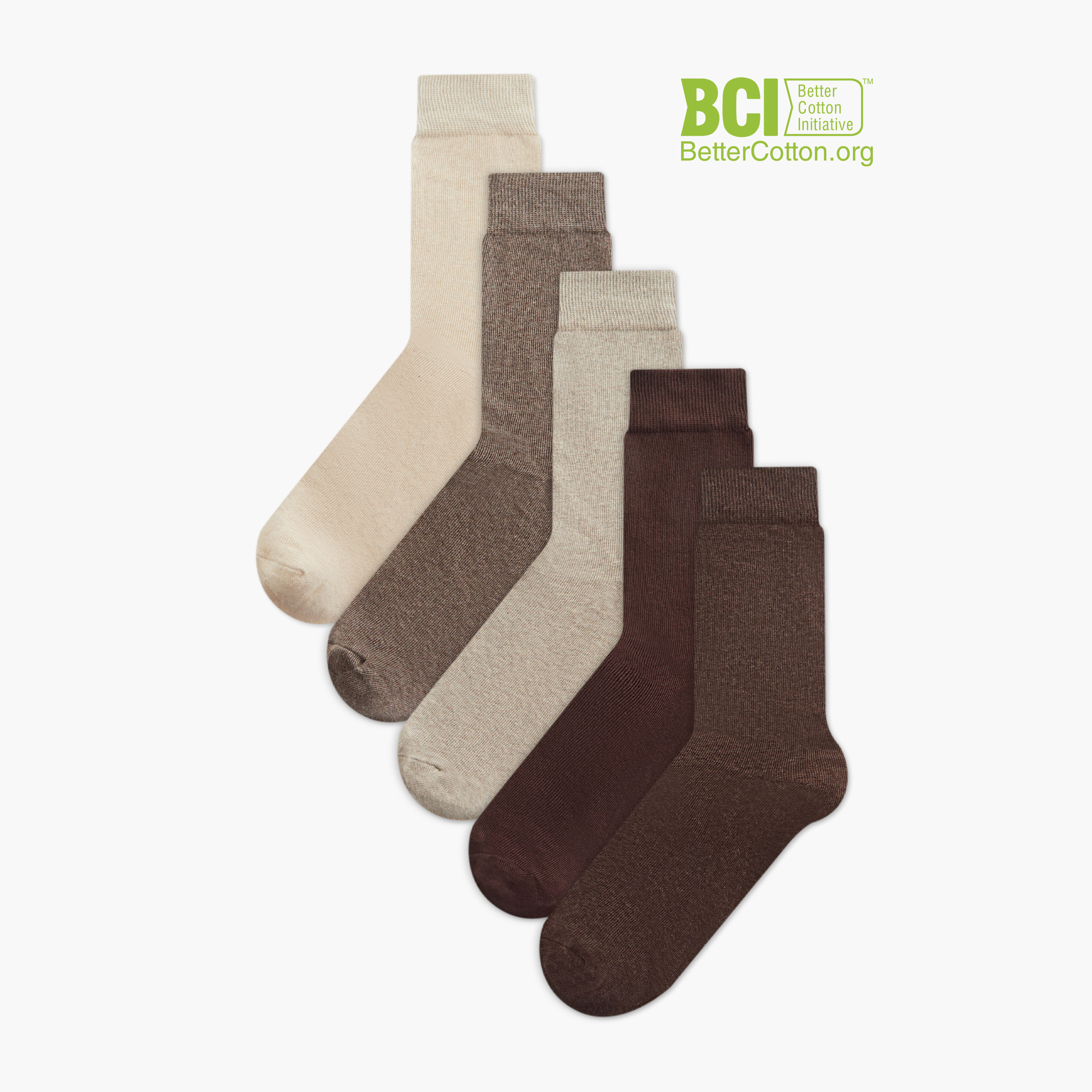 طقم جوارب 5 أزواج سادة بطول الساق-men-socks-image-1