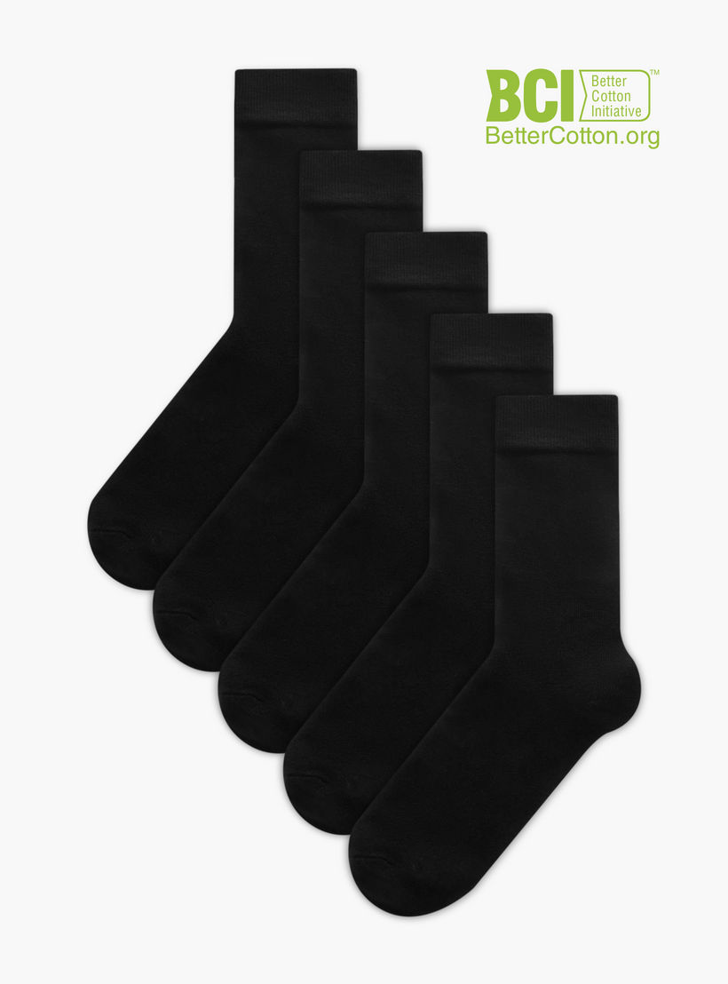 طقم جوارب 5 أزواج سادة بطول الساق-men-socks-image-1