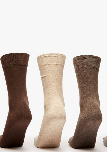 Solid Calf Length Socks - Set of 5-Men%27s Socks-image-1