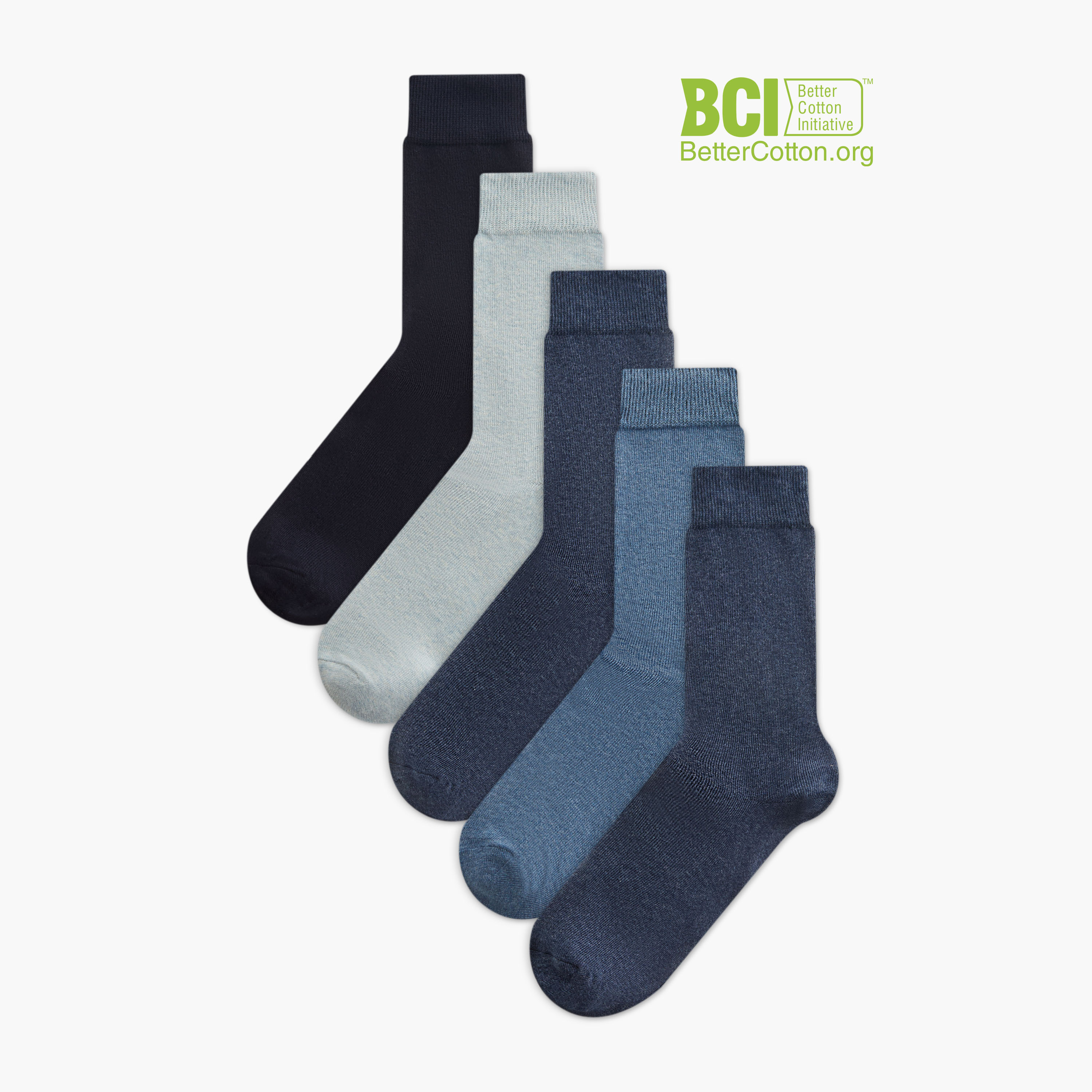 طقم جوارب 5 أزواج سادة بطول الساق من شومارت-men-socks-image-1