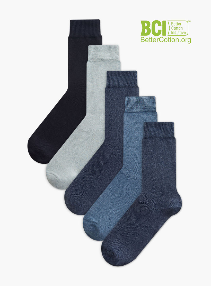 طقم جوارب 5 أزواج سادة بطول الساق من شومارت-men-socks-image-1