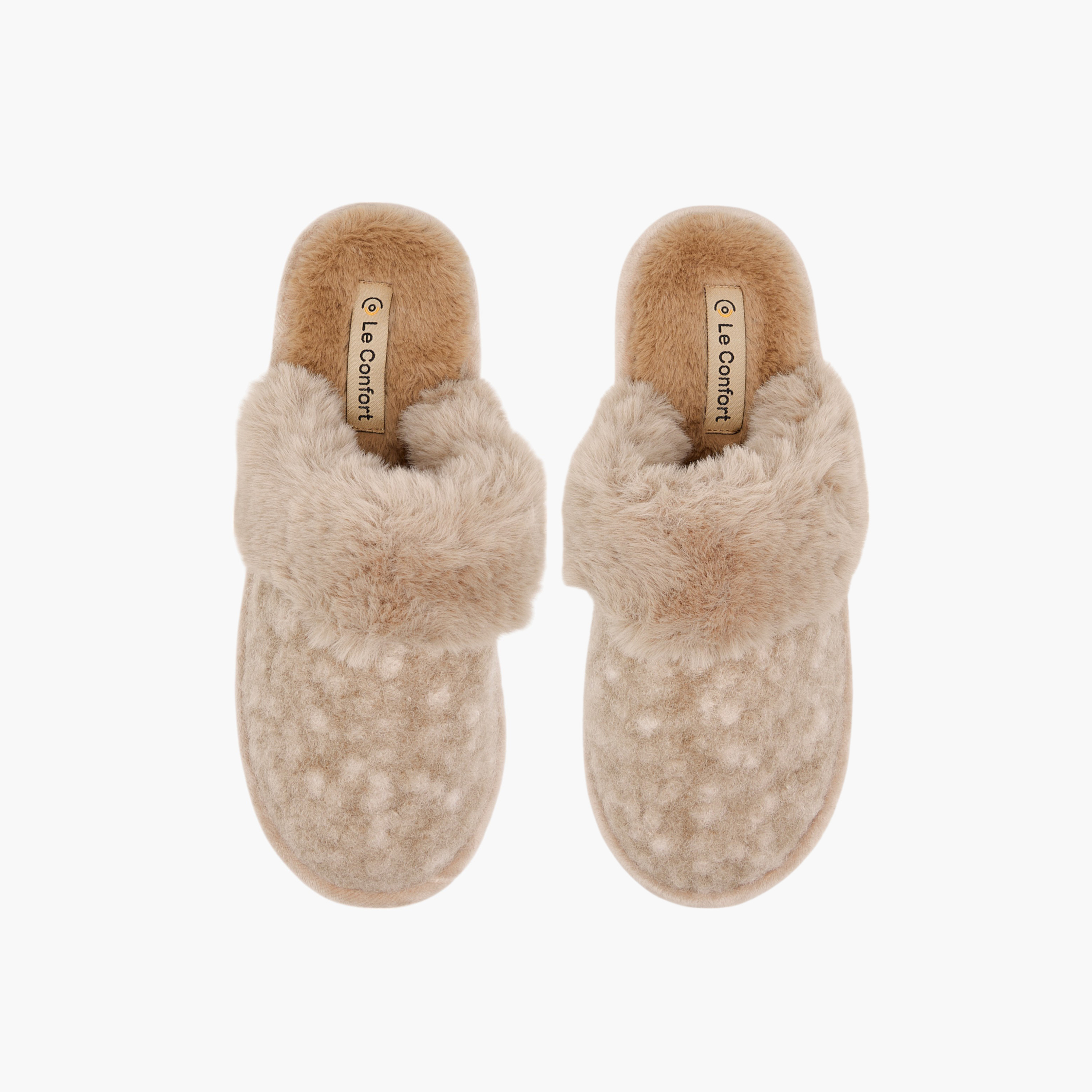 Le Confort Closed Toe Faux Fur Bedroom Slippers-women-shoes-bedroomslippers-image-1
