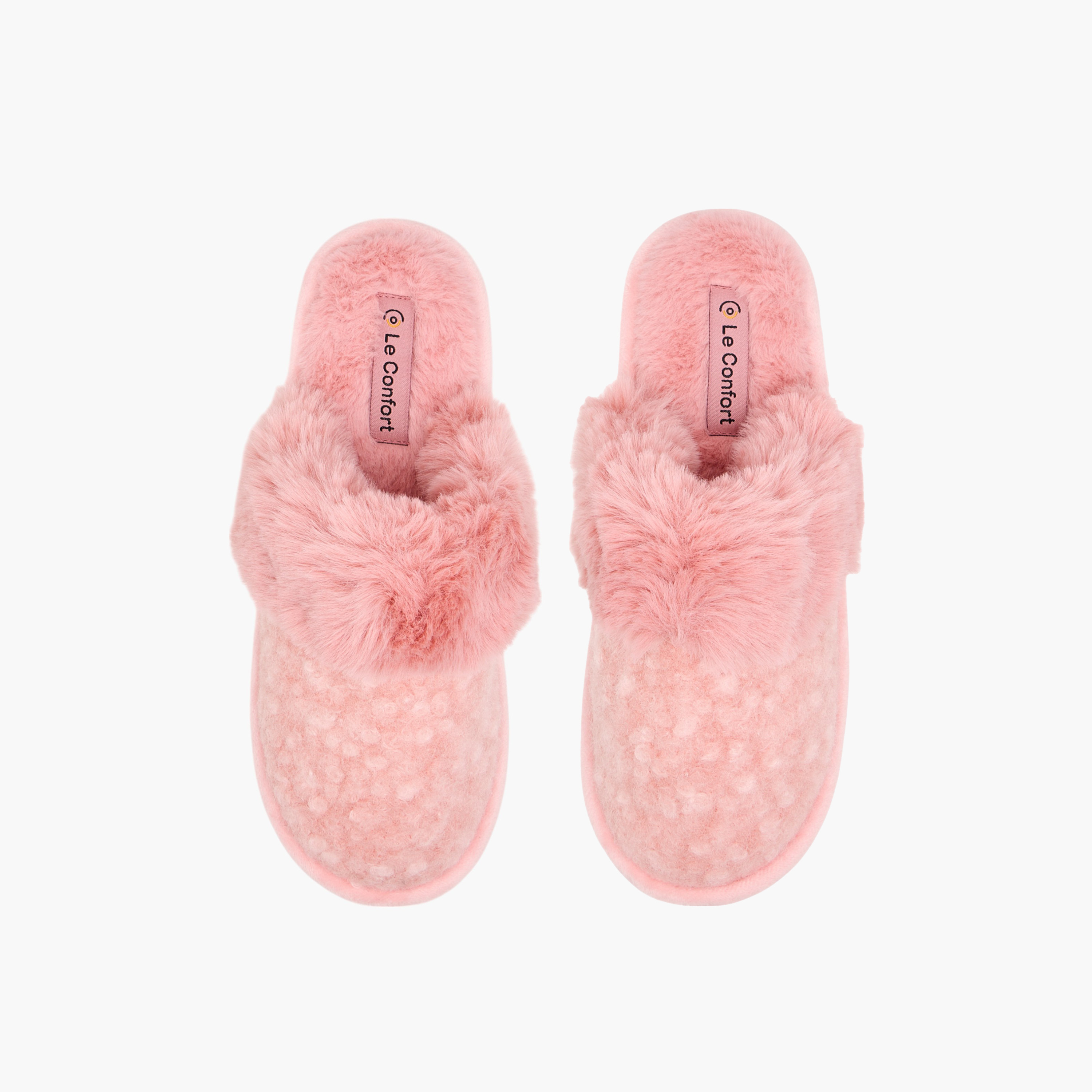 شبشب غرفة نوم فرو صناعي بمقدمة مغلقة من لو كونفورت-women-shoes-bedroomslippers-image-1