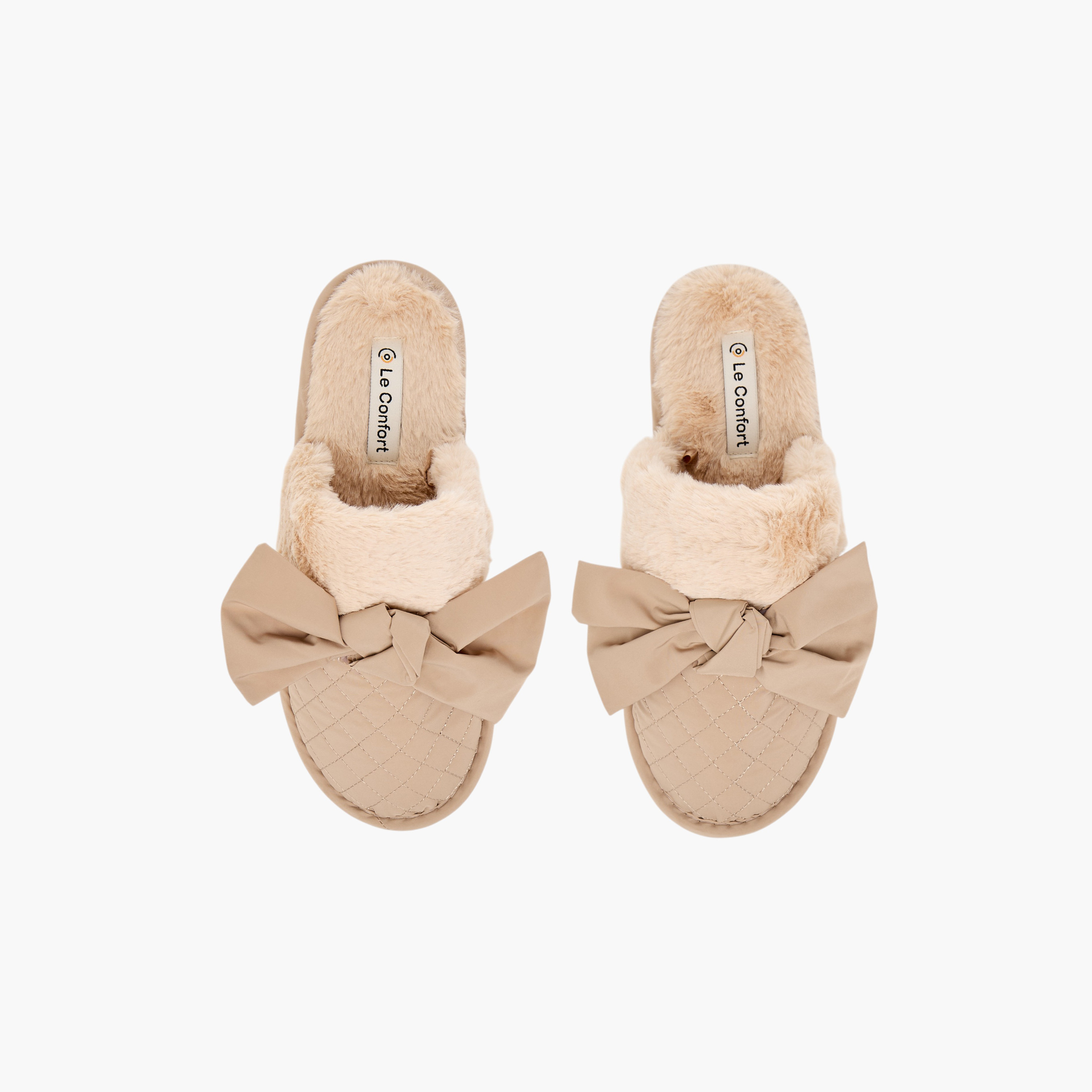 شبشب غرفة نوم مبطن بزينة فيونكة للنساء من لو كونفورت-women-shoes-bedroomslippers-image-1