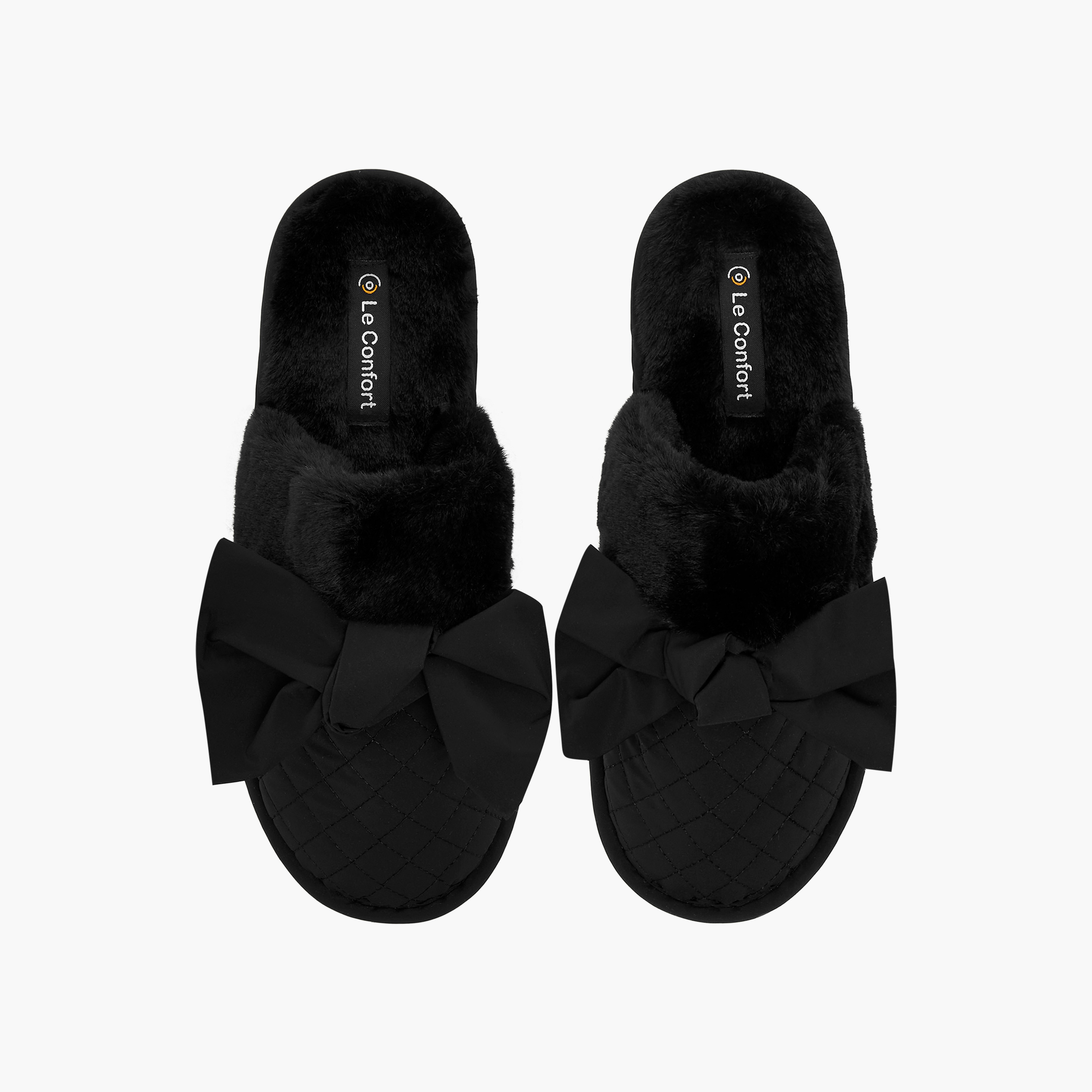 شبشب غرفة نوم مبطن بزينة فيونكة للنساء من لو كونفورت-women-shoes-bedroomslippers-image-1