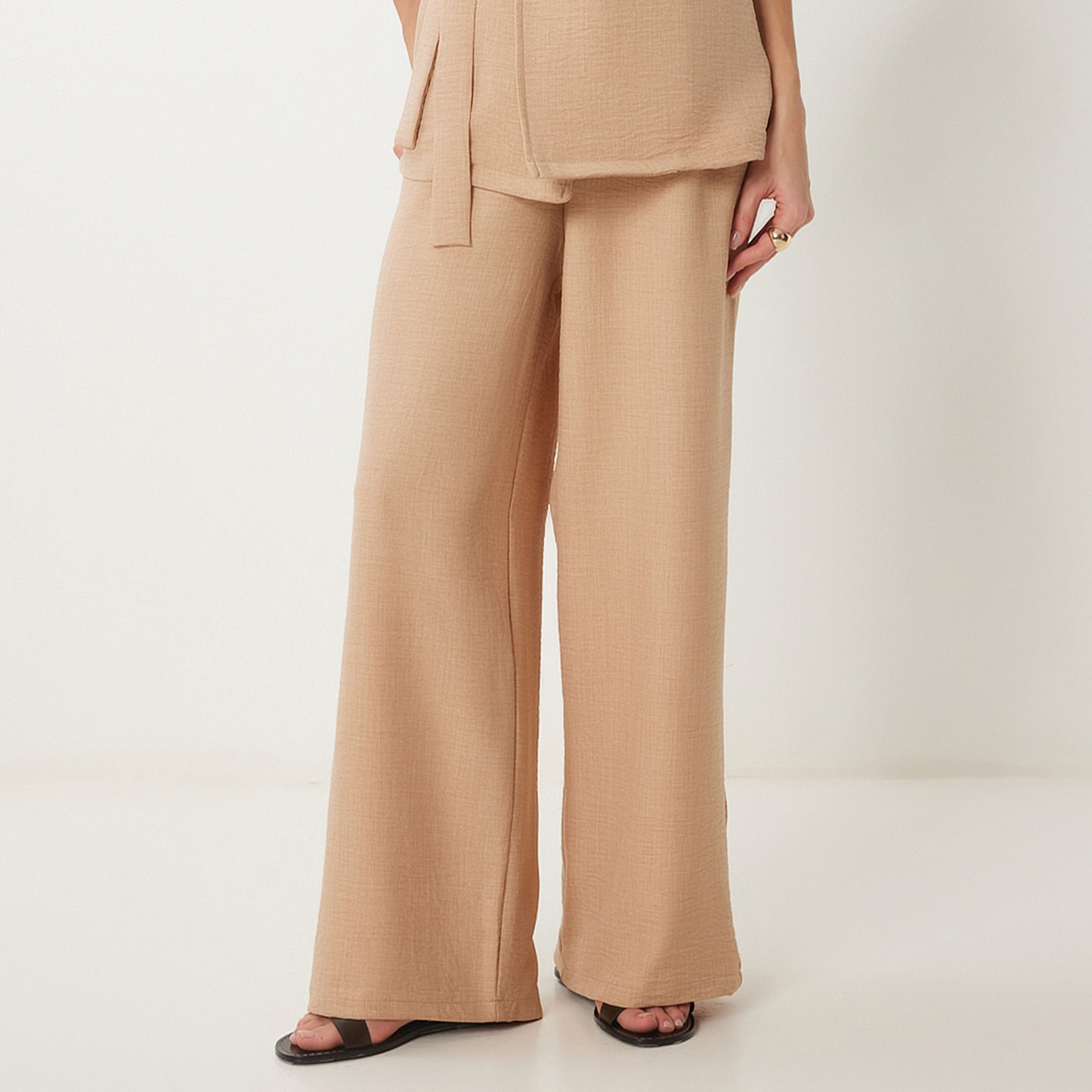 Happiness Istanbul Biscuit Lapel collar Blazer & Trousers Women's Set-women-clothing-coordsets-image-3