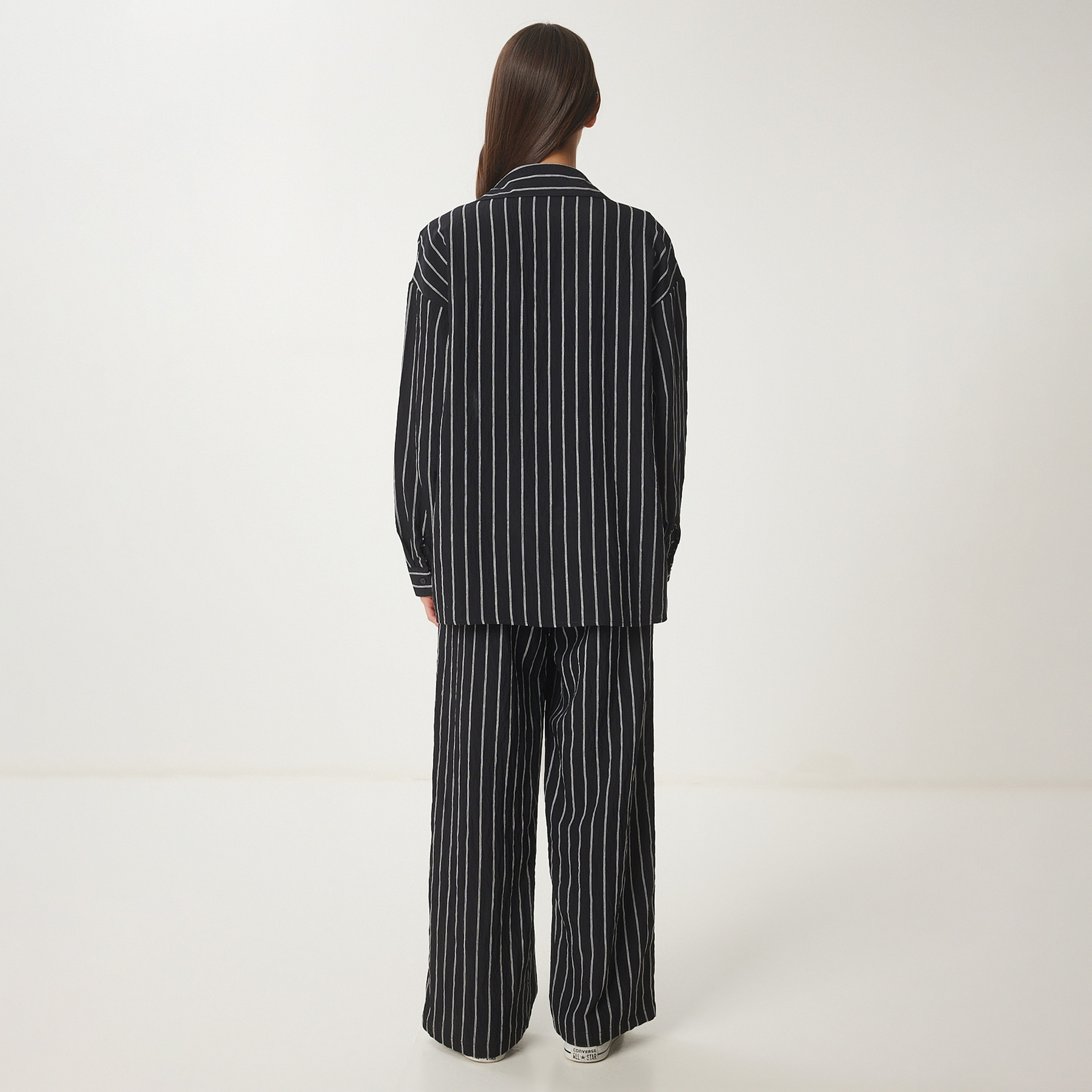 قميص وسراويل نسائية بياقة مخطط من إسطنبول من سعادة-women-clothing-coordsets-image-4