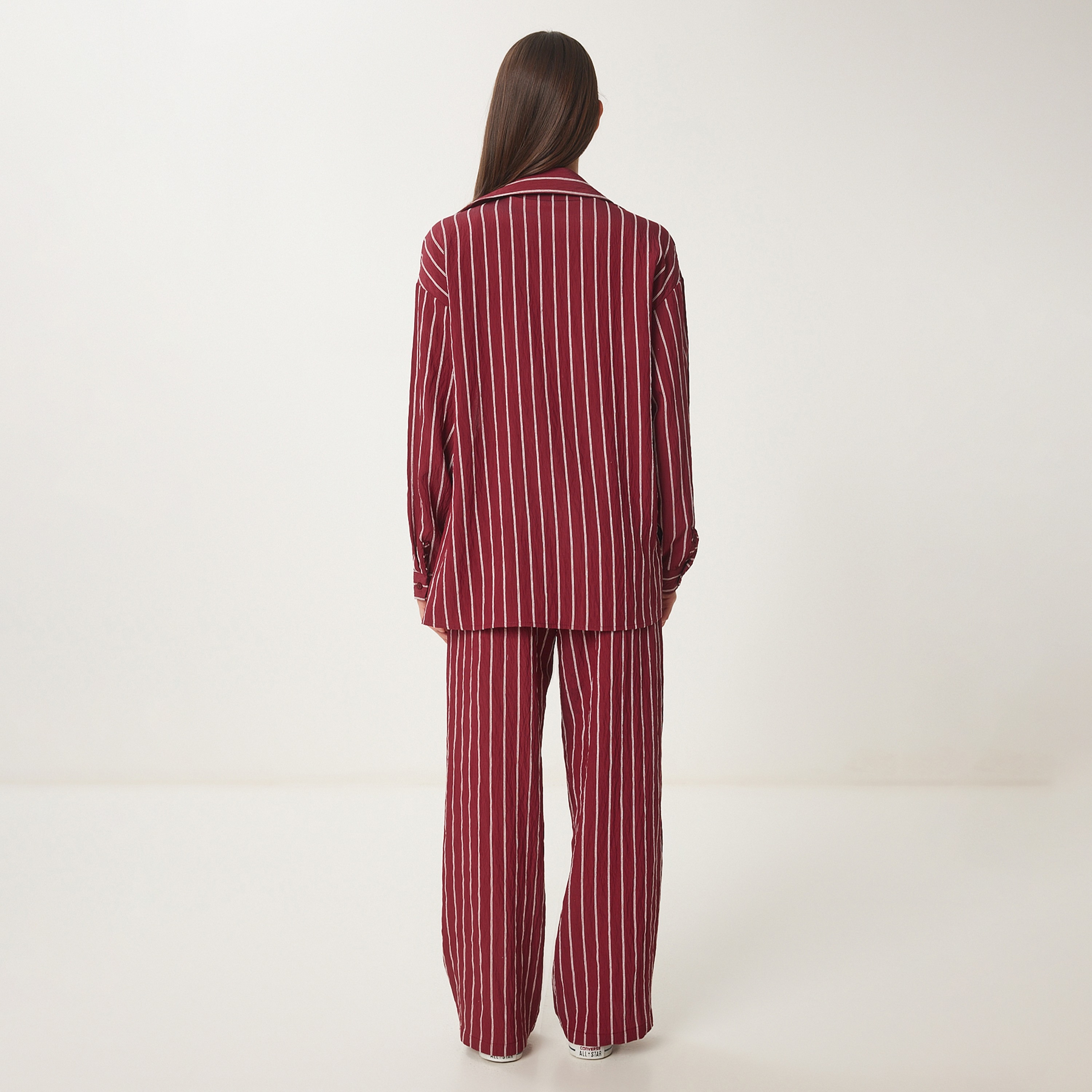 قميص وسراويل نسائية بياقة مخطط من إسطنبول من سعادة-women-clothing-coordsets-image-21