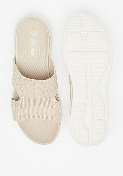 Le Confort Textured Slip-On Sandals with Flatform Heels-Women%27s Heel Sandals-image-3