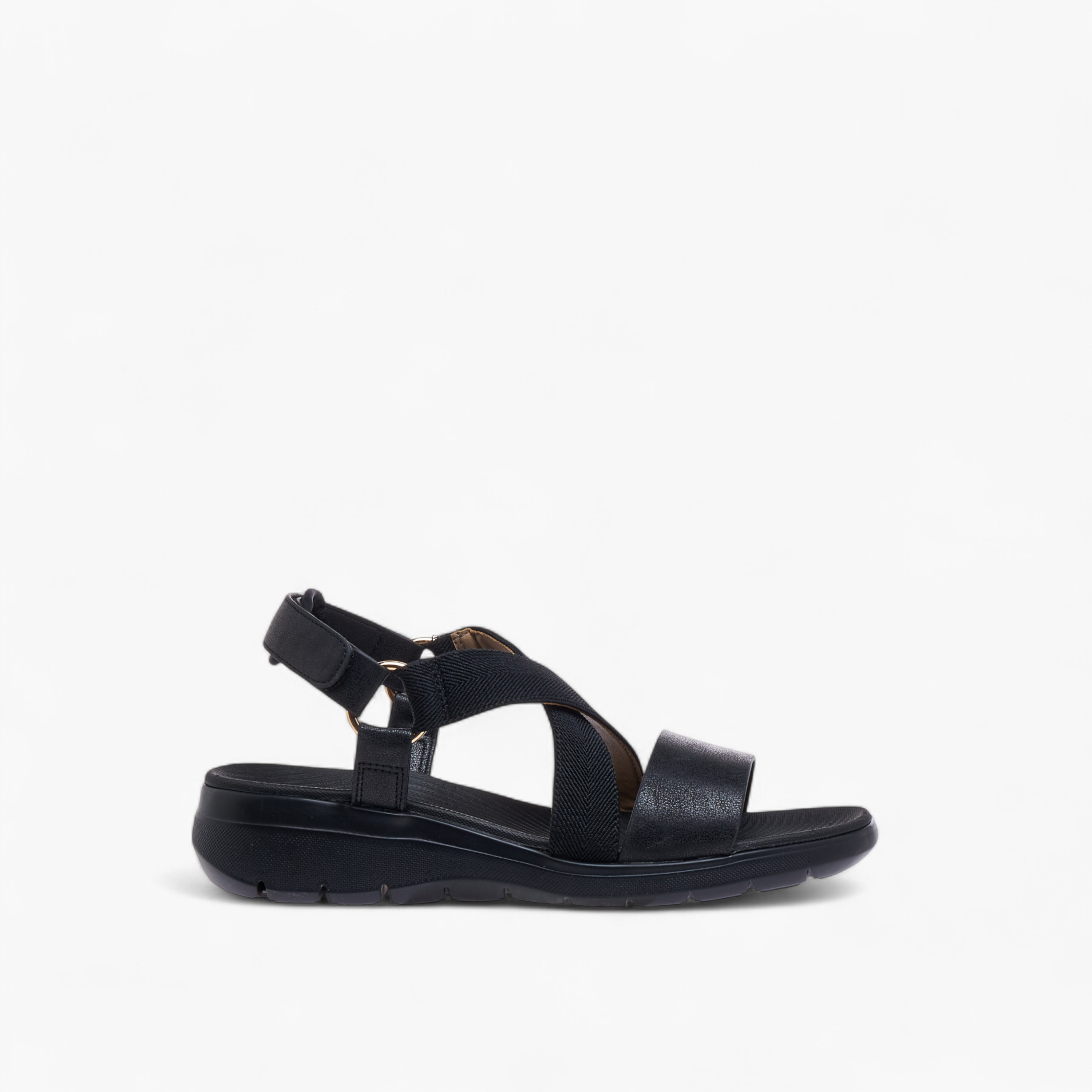 صندل بحزام متقاطع وشريط إغلاق لاصق من فلورا بيلا-women-shoes-flats-sandals-image-2