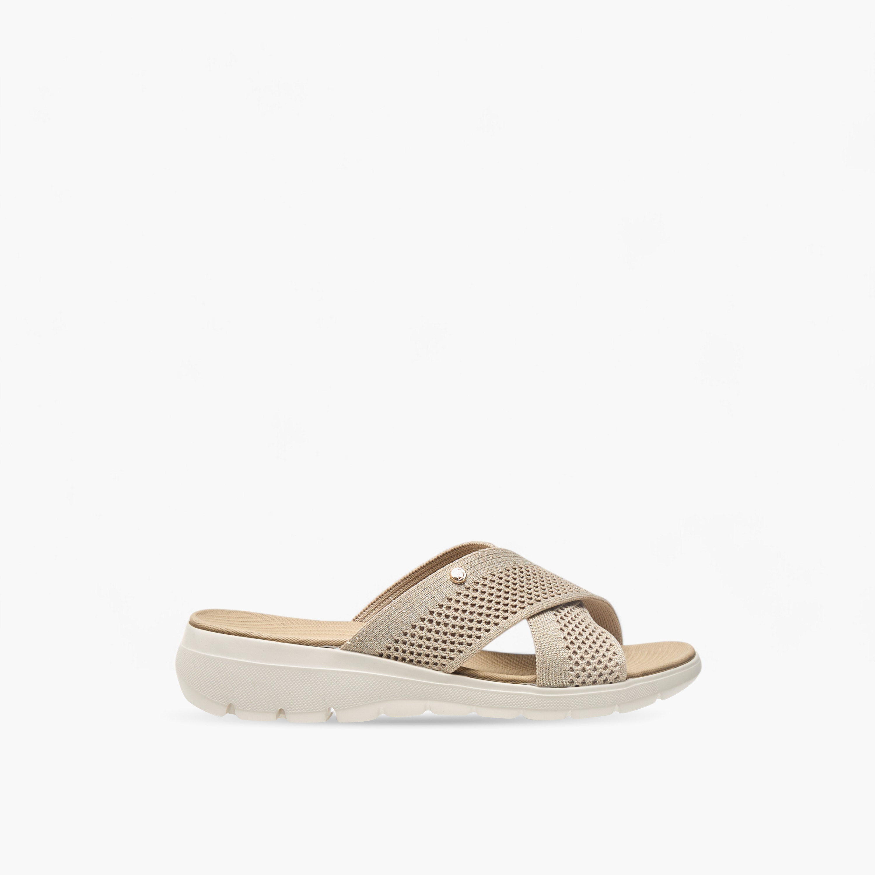 Flora Bella Textured Slip-On Cross Strap Comfort Sandals-women-shoes-sandals-heeled-image-3