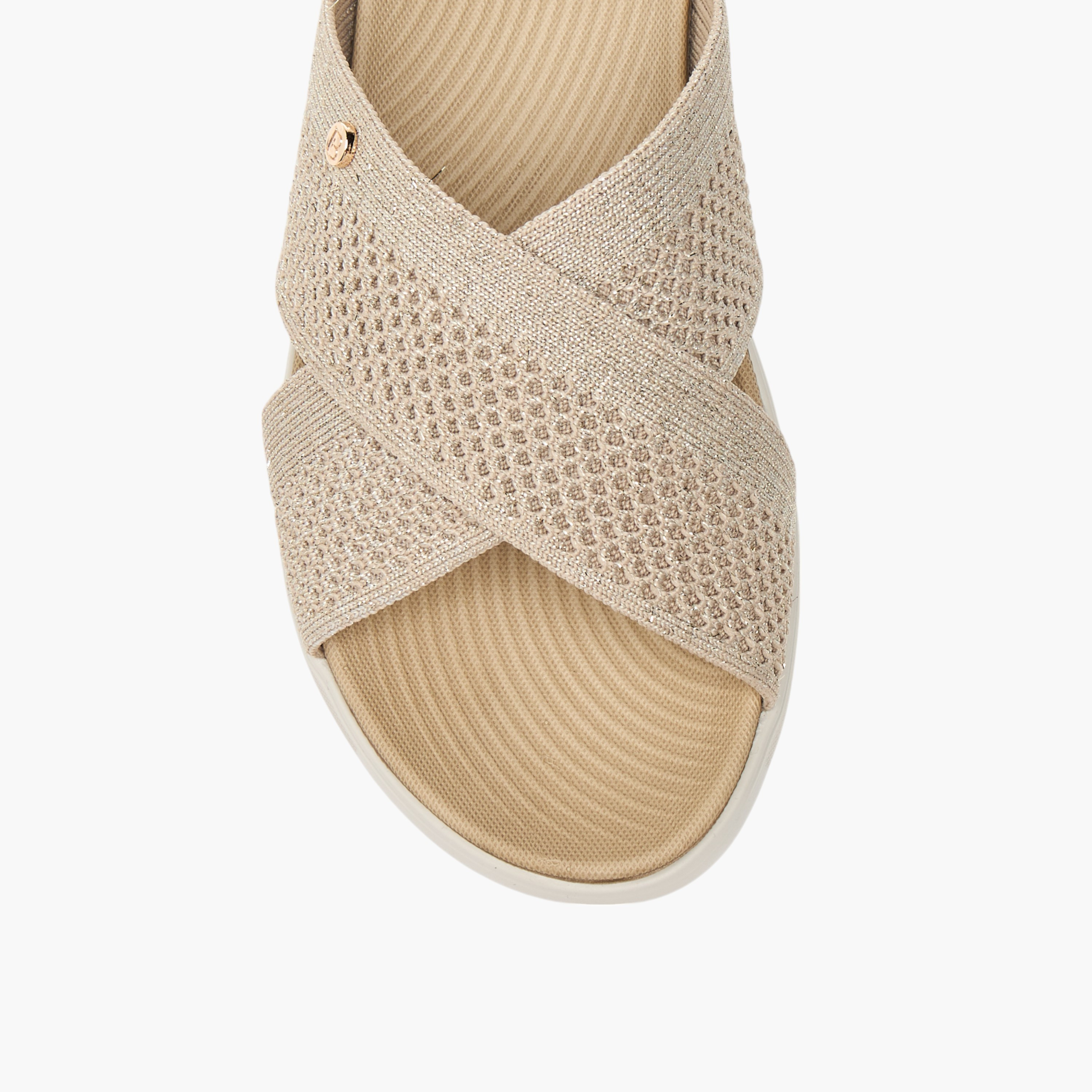 Flora Bella Textured Slip-On Cross Strap Comfort Sandals-women-shoes-sandals-heeled-image-4