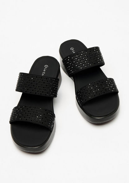 Le Confort Embellished Slip-On Platform Sandals-Women%27s Flat Sandals-image-1