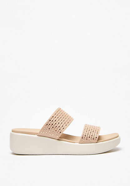 Le Confort Embellished Slip-On Platform Sandals-Women%27s Flat Sandals-image-0