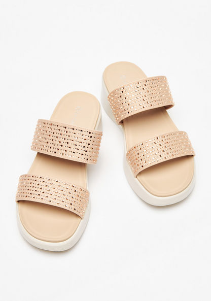 Le Confort Embellished Slip-On Platform Sandals-Women%27s Flat Sandals-image-1