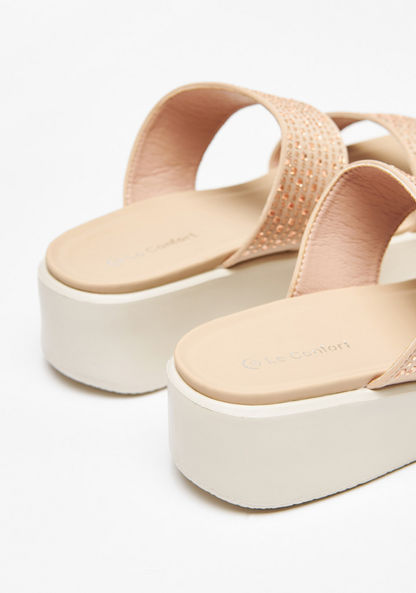 Le Confort Embellished Slip-On Platform Sandals
