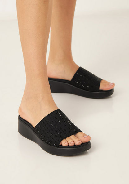 Le Confort Embellished Slip-On Flatform Heels-Women%27s Flat Sandals-image-0