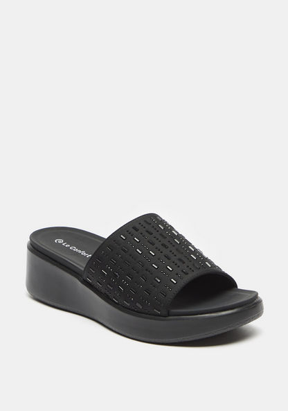 Le Confort Embellished Slip-On Flatform Heels-Women%27s Flat Sandals-image-2