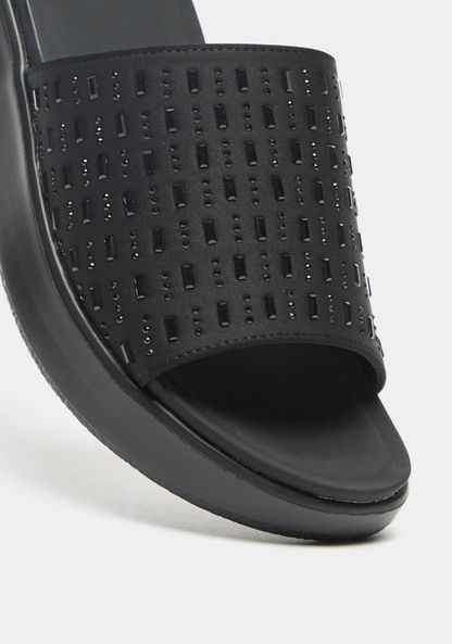 Le Confort Embellished Slip-On Flatform Heels-Women%27s Flat Sandals-image-4