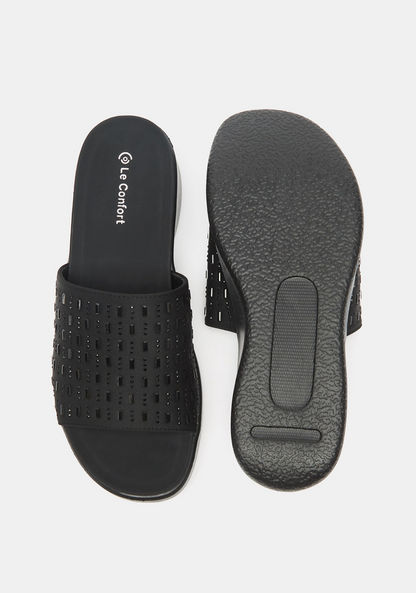 Le Confort Embellished Slip-On Flatform Heels-Women%27s Flat Sandals-image-6