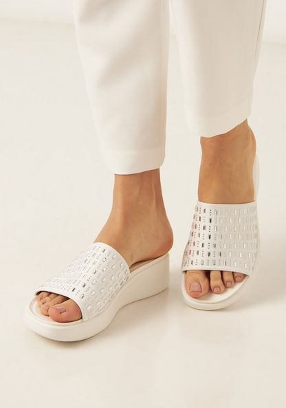 Le Confort Embellished Slip-On Flatform Heels-Women%27s Flat Sandals-image-1