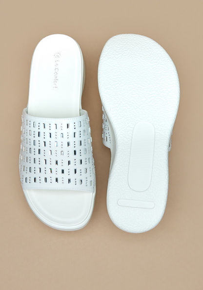 Le Confort Embellished Slip-On Flatform Heels-Women%27s Flat Sandals-image-6