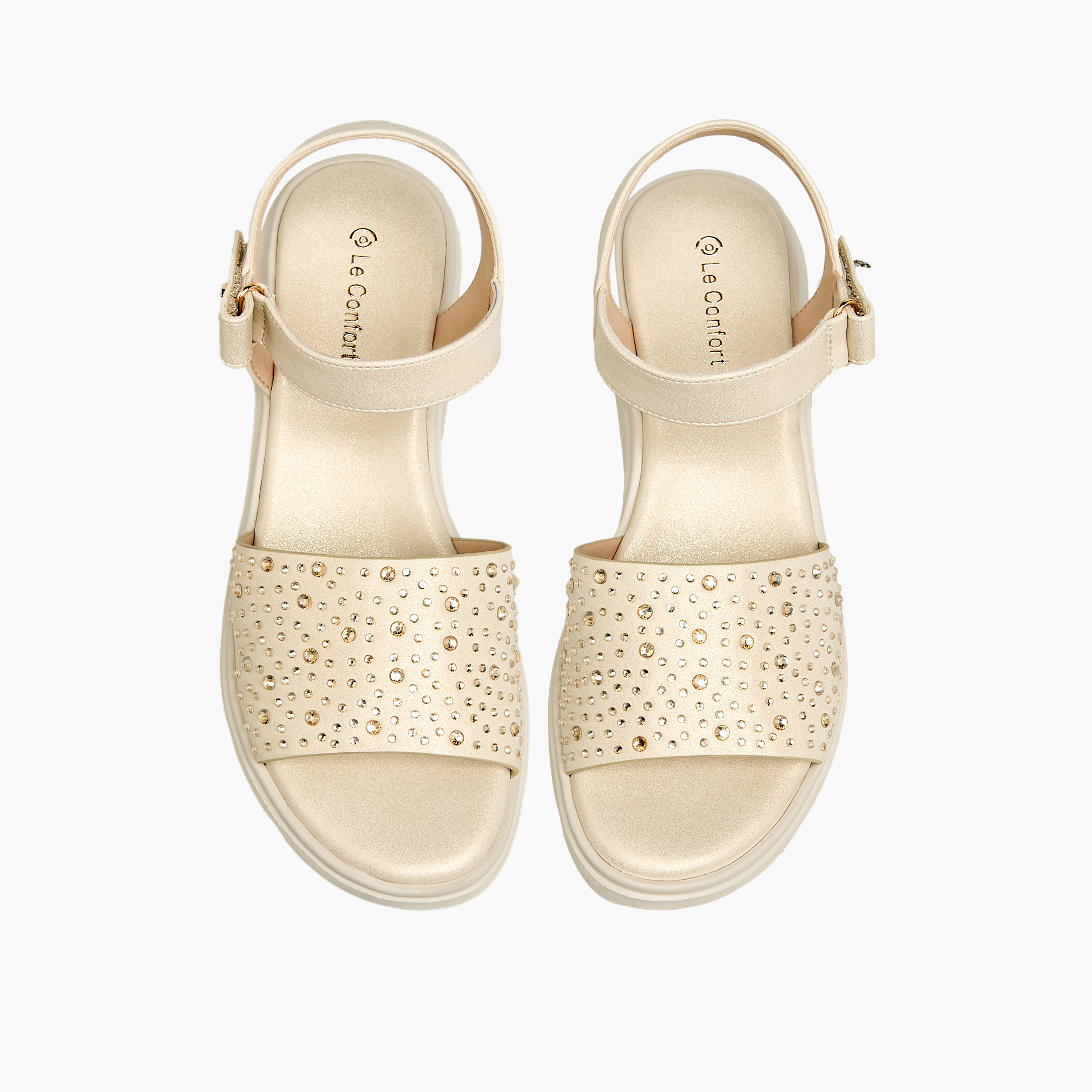 Le Confort Women Embellished Platform Sandals-women-shoes-sandals-heeled-image-1